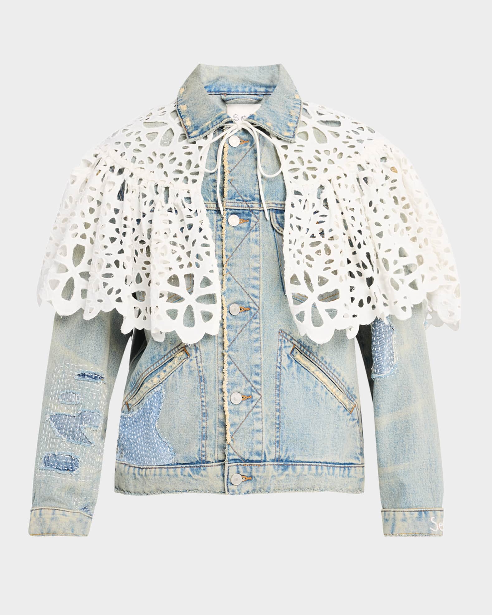 Oli Patchwork Denim Jacket with Cape 0
