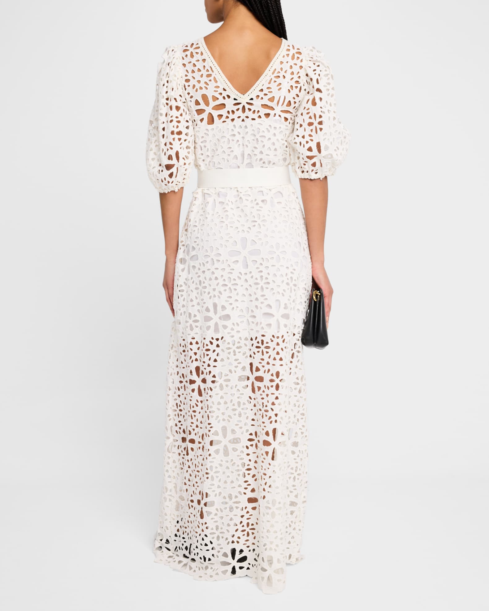 Sea Lumi Puff-Sleeve Eyelet Maxi Dress | Neiman Marcus