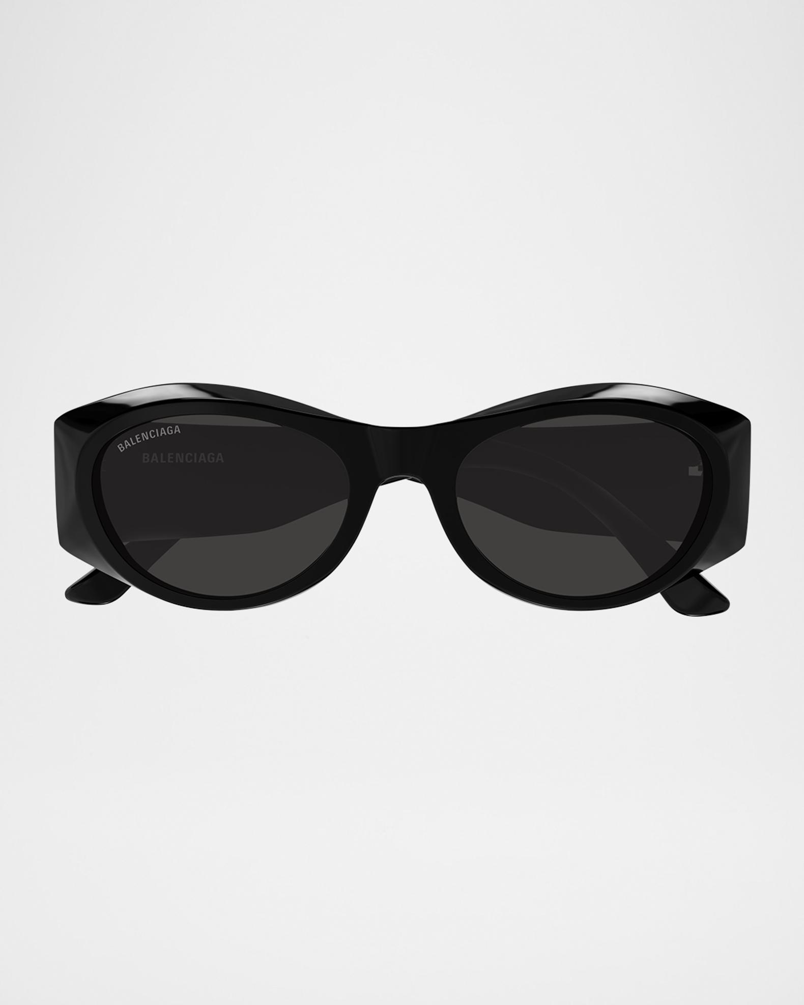 BALENCIAGA, 58MM Round Sunglasses Balenciaga: Black Phantom Round Sunglasses | SSENSE Argentina main image 3