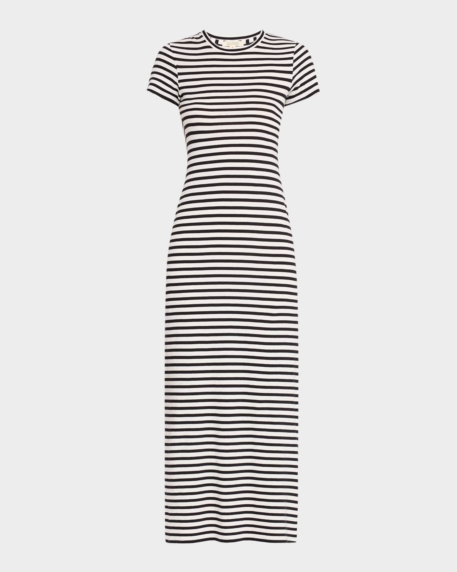 Lucinda Striped Short-Sleeve Midi Dress 0