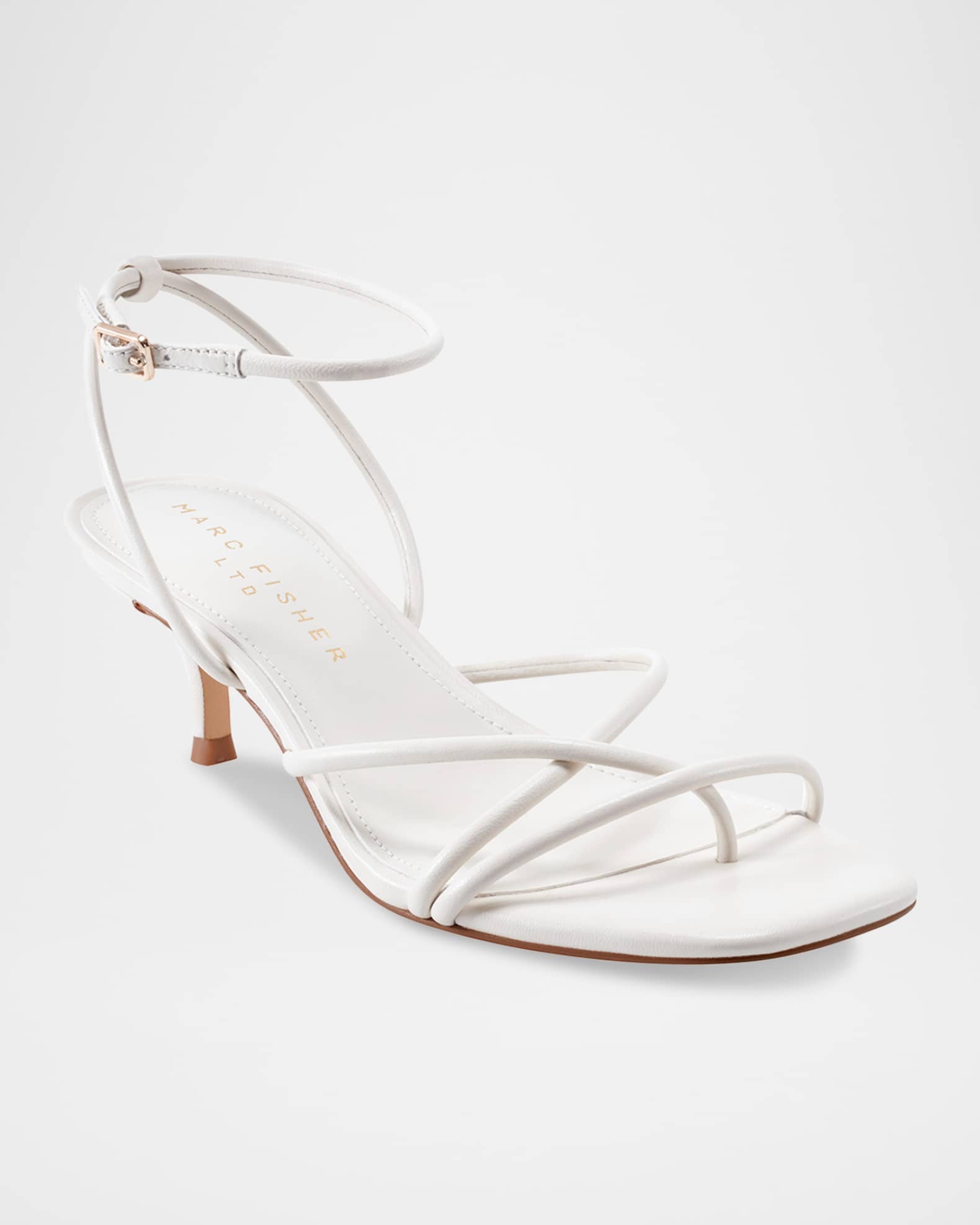 Ballen Tubular Leather Kitten Ankle-Strap Sandals 1