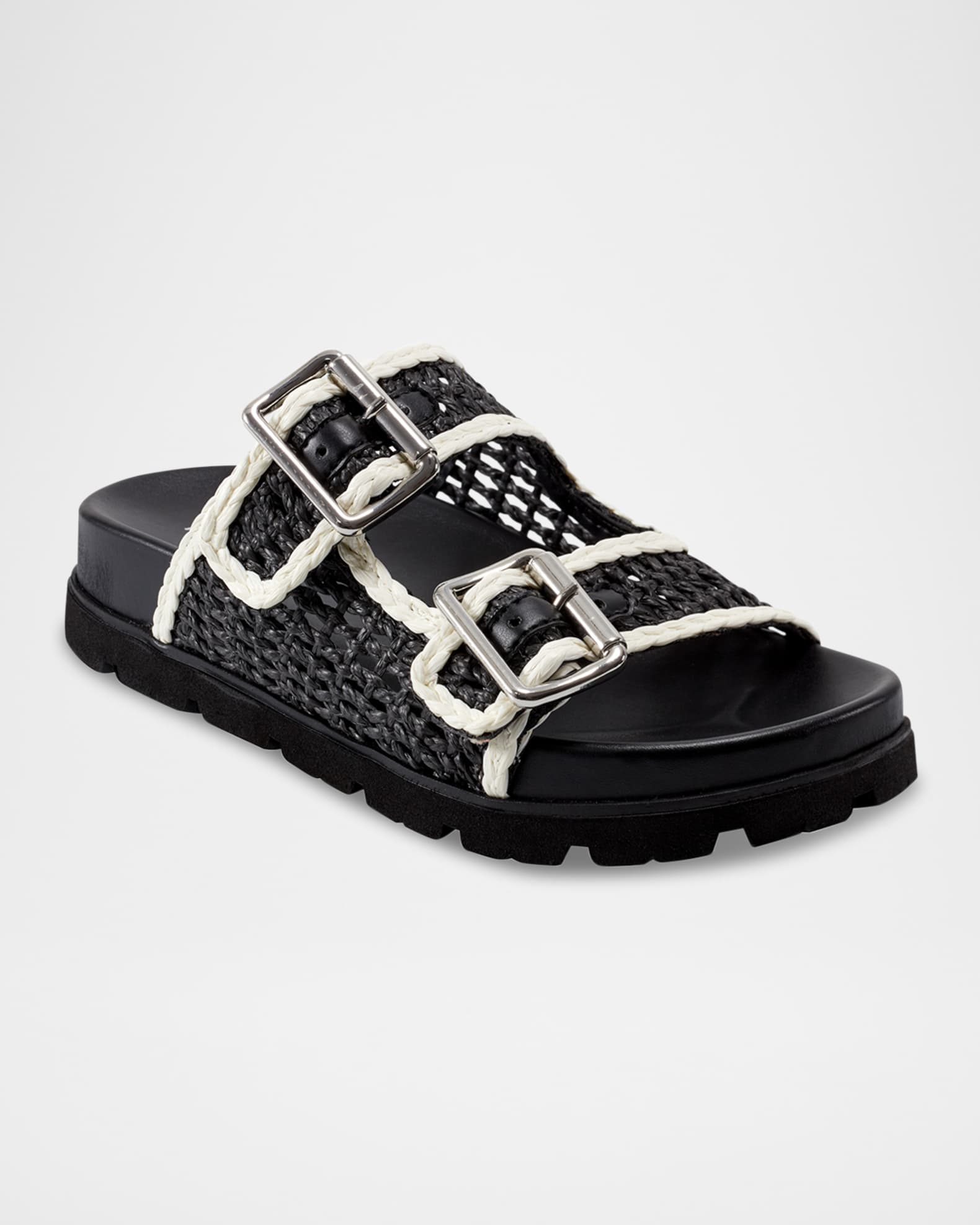 Mylan Raffia Dual-Buckle Sporty Sandals 1