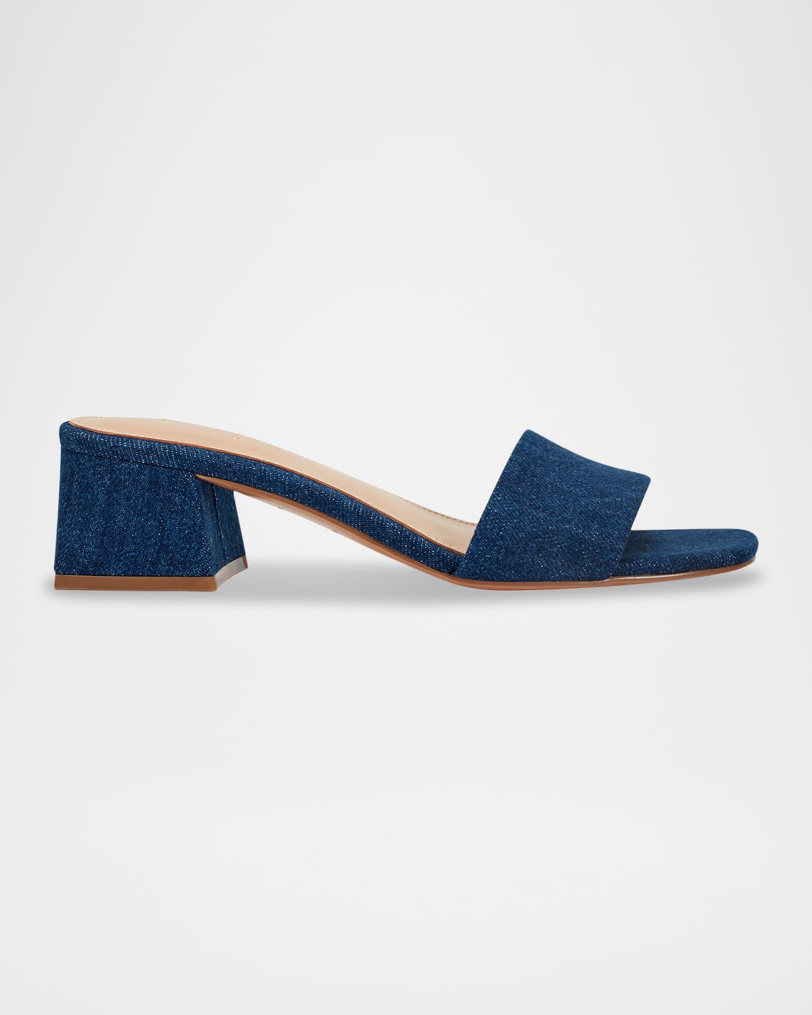 Olysa Denim Block-Heel Mule Sandals 0