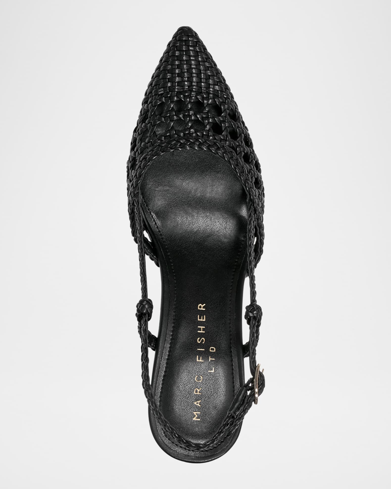 Marc Fisher LTD Zunnie Woven Leather Slingback Pumps | Neiman Marcus