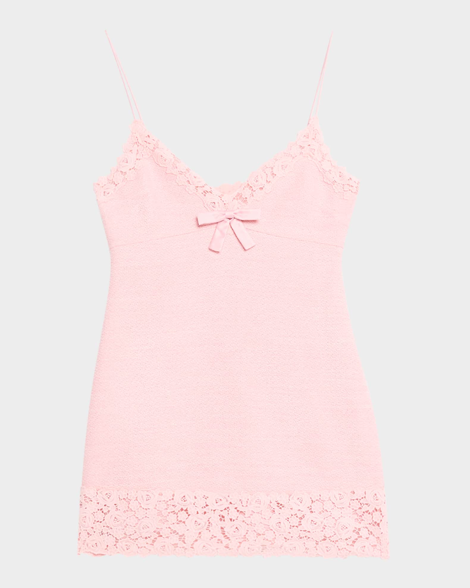 Meva Lace-Trim Tweed Mini Dress 0