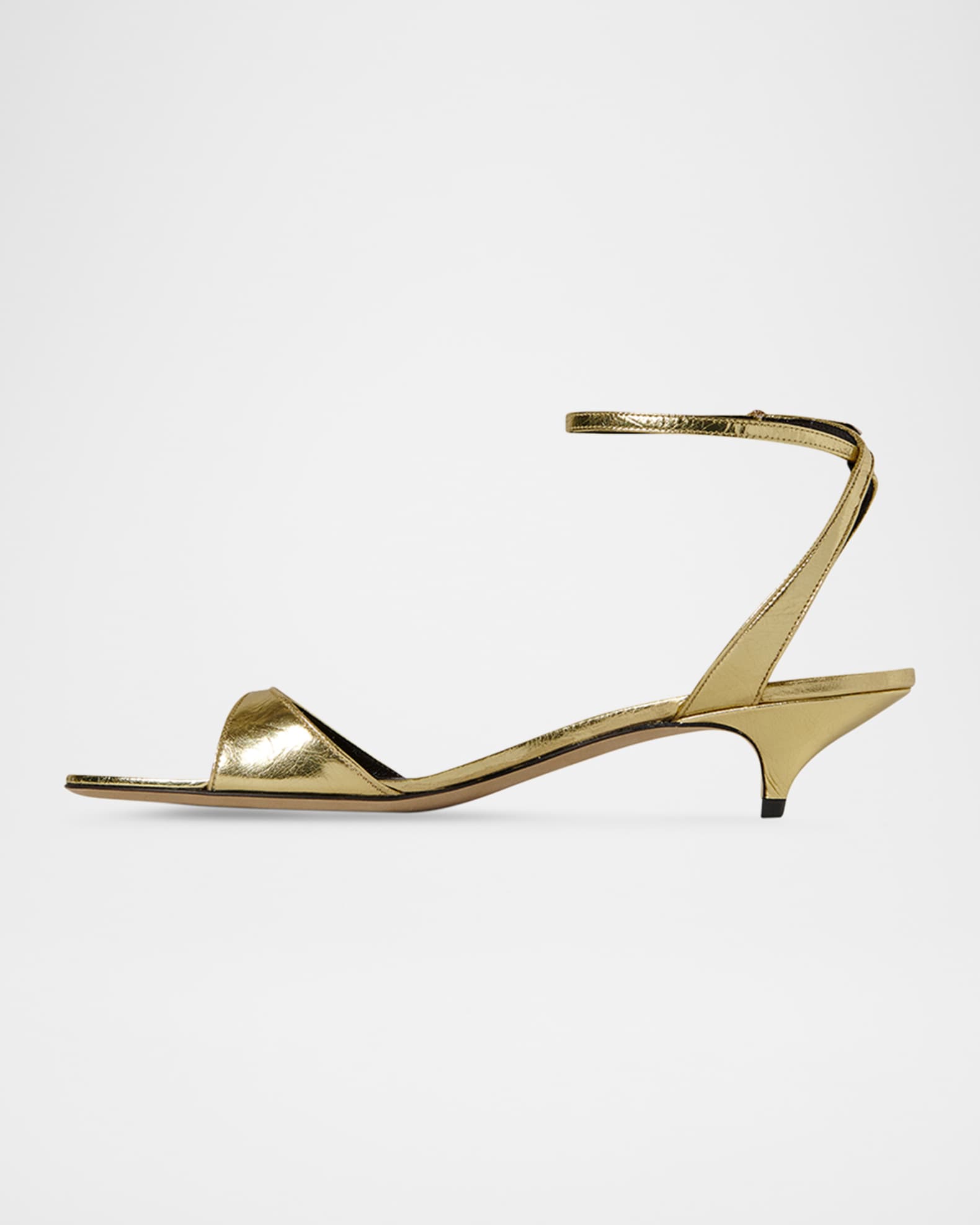 サンダル・ミュール The Row SS25 'Vika' sandals (F1583SL1 ORD) THE ROW Vika Metallic Ankle-Strap Sandals | Neiman Marcus