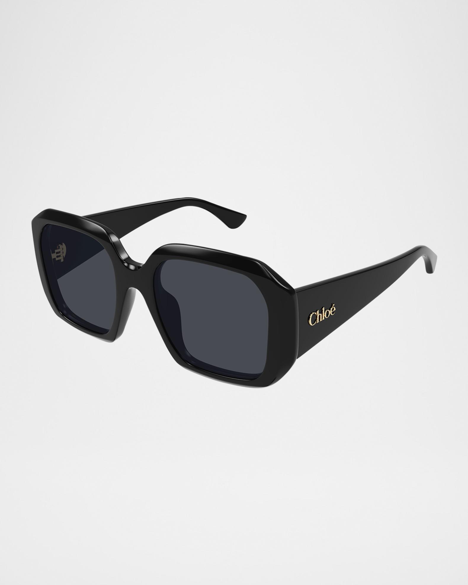 Chloeサングラス　117 スクエアサングラス ブラック Chloe Square Acetate Sunglasses | Neiman Marcus