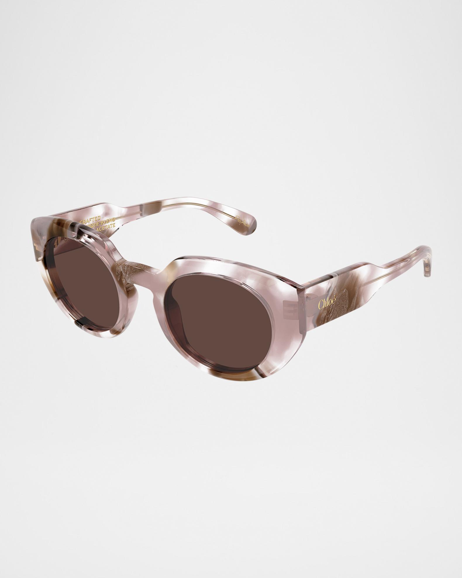 Chloe Round Acetate Sunglasses | Neiman Marcus