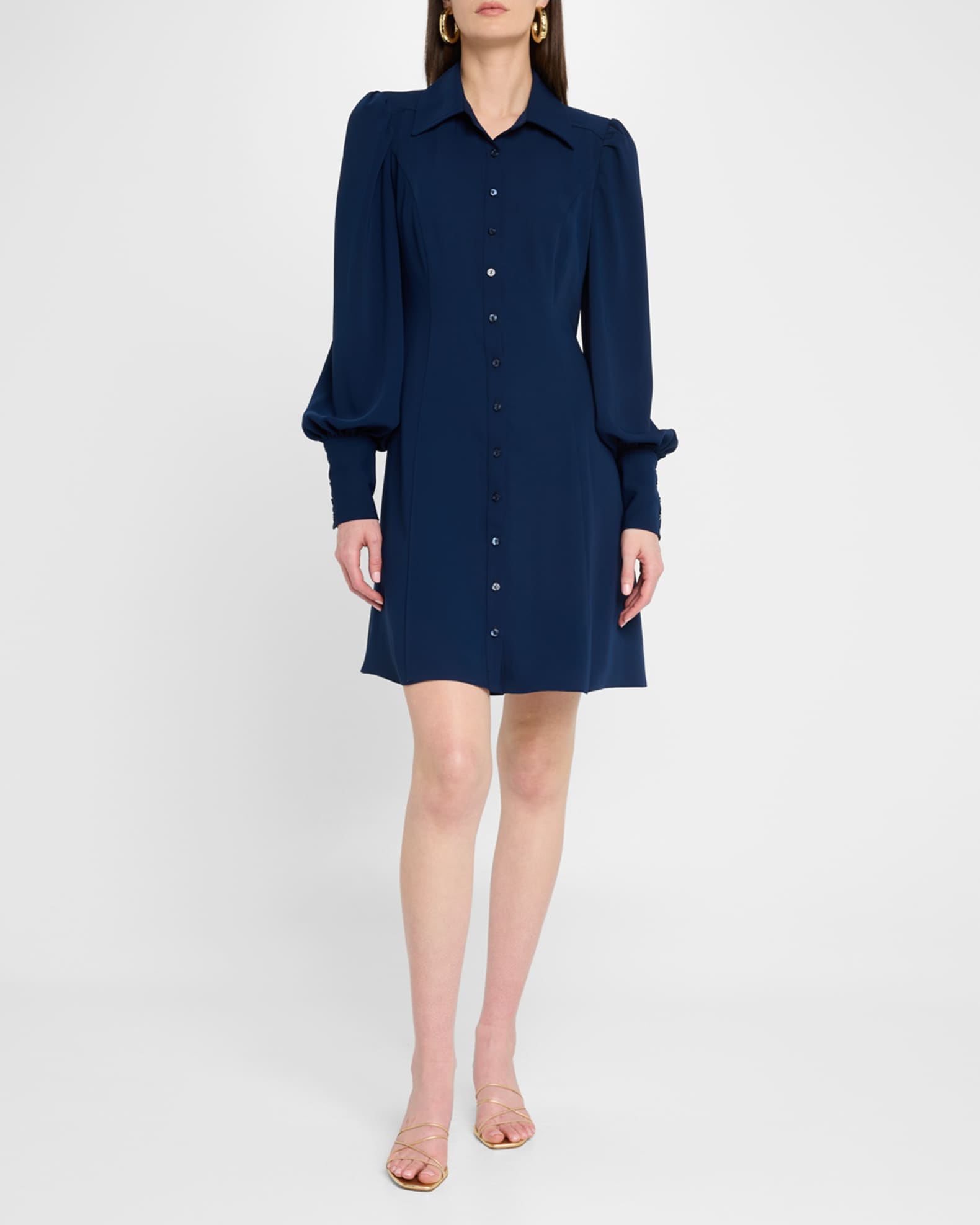 Lanea Bishop-Sleeve Mini Shirtdress 1
