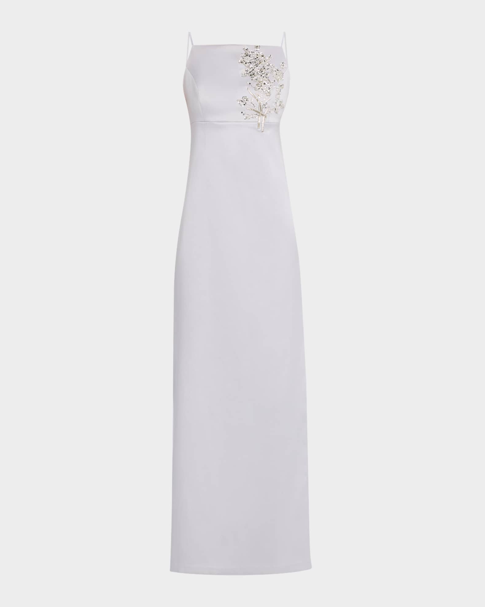 Pryce Embellished Mikado Column Gown 0