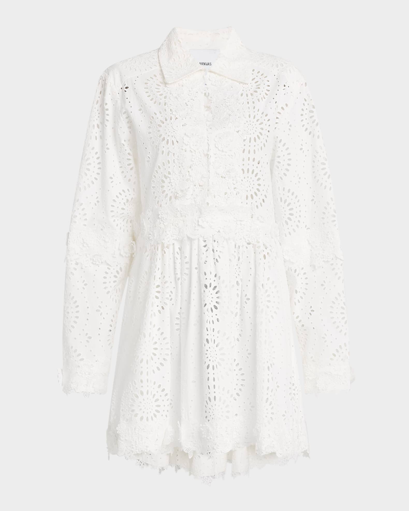 Andie Floral Eyelet Mini Dress 0