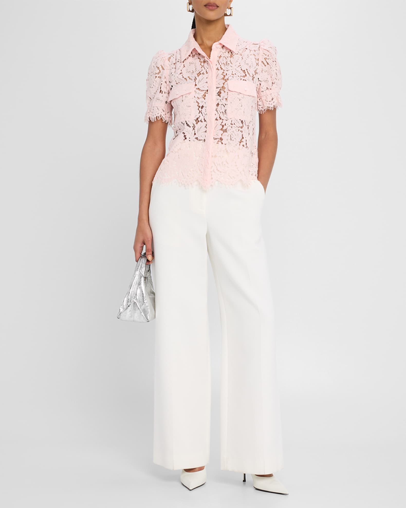 Mina Lace Puff-Sleeve Shirt 1