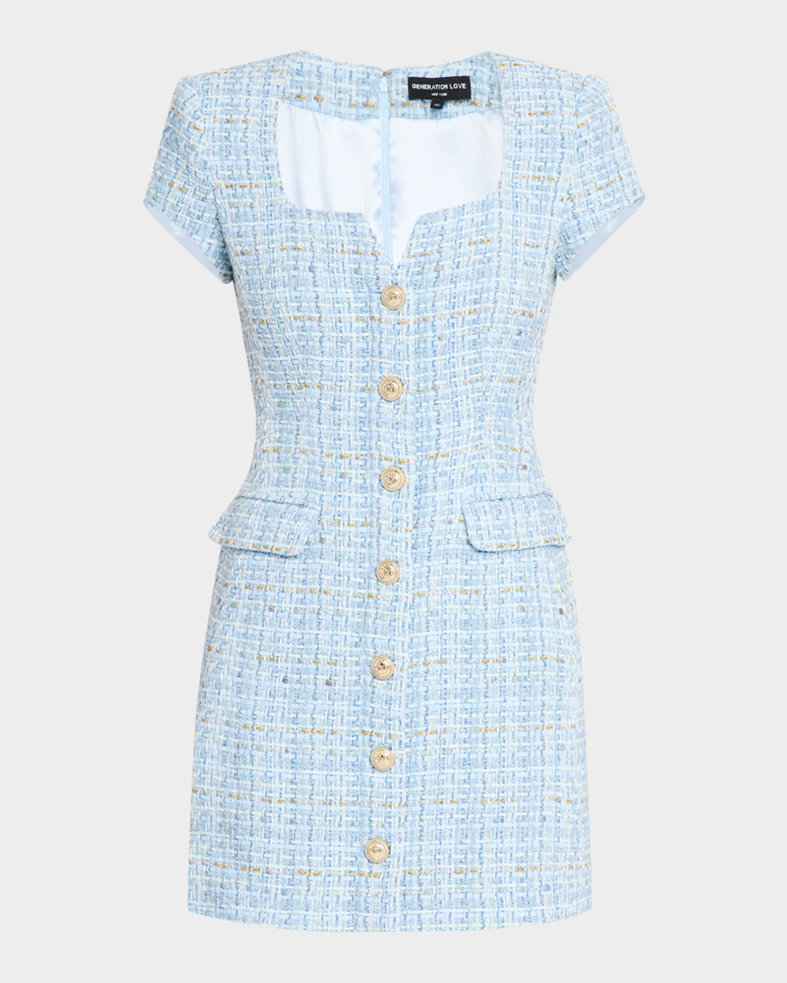Generation Love Brunella Short-Sleeve Tweed Dress | Neiman