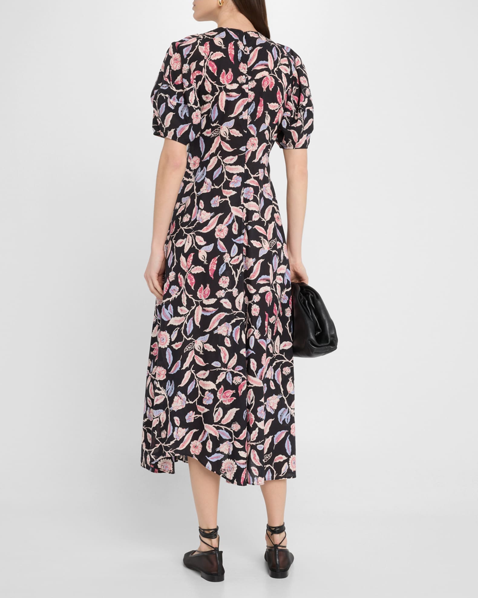 Apiece Apart Bettina Floral-Print Cotton Poplin Maxi Dress | Neiman Marcus