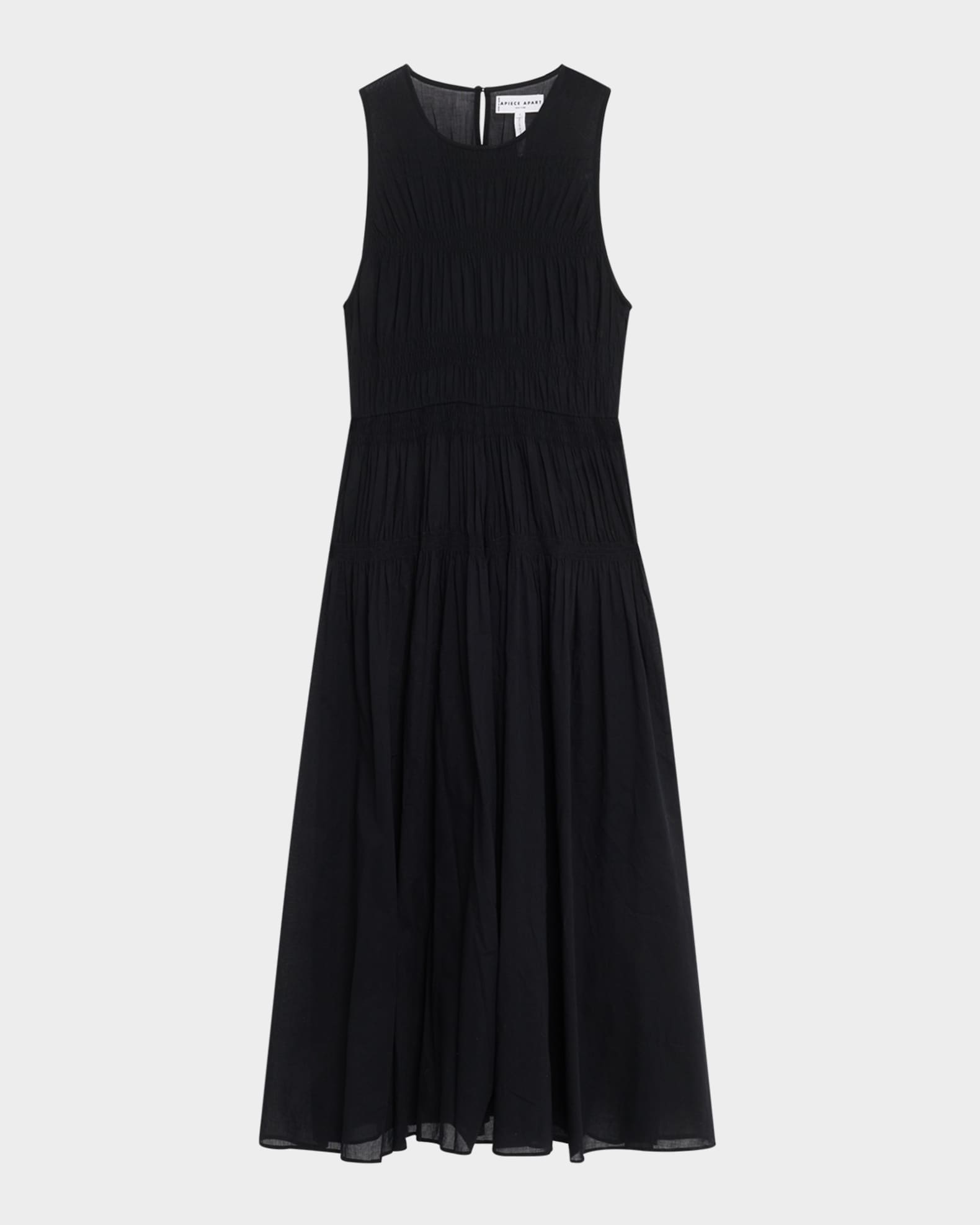 Fabiana Shirred Organic Cotton Voile Maxi Dress 0