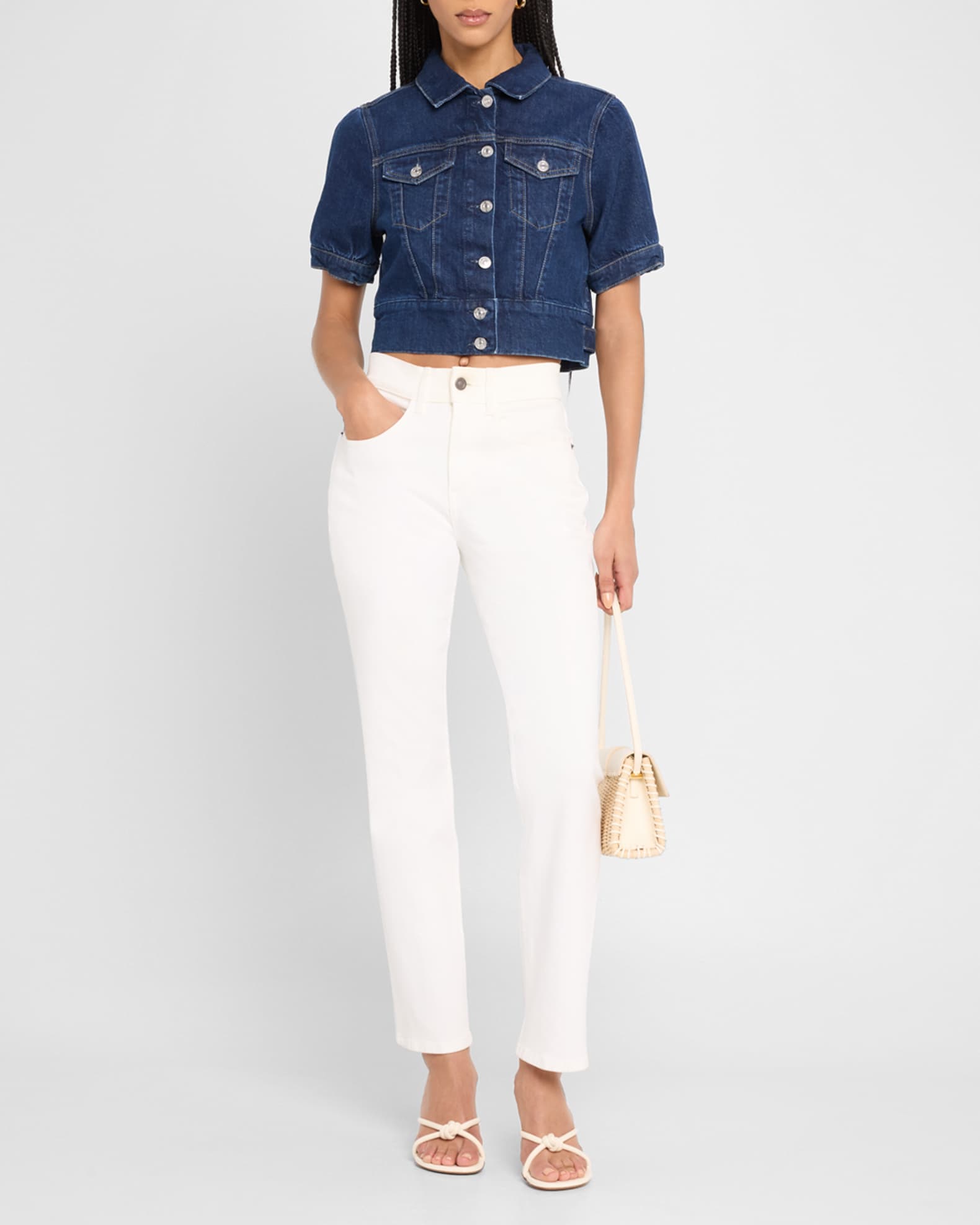 Kendra Short-Sleeve Denim Jacket 1