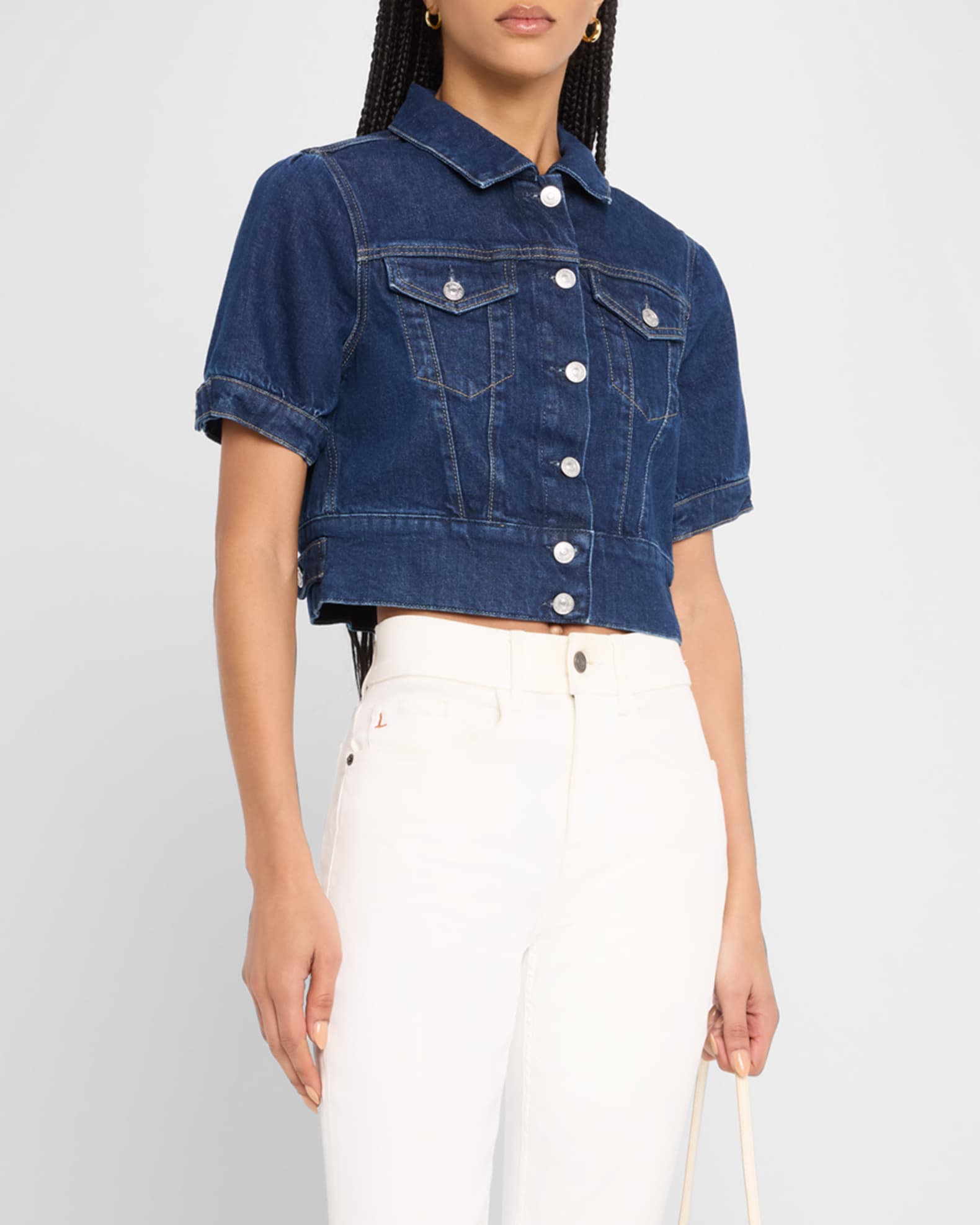 Kendra Top - Punch Body Denim Sleeve
