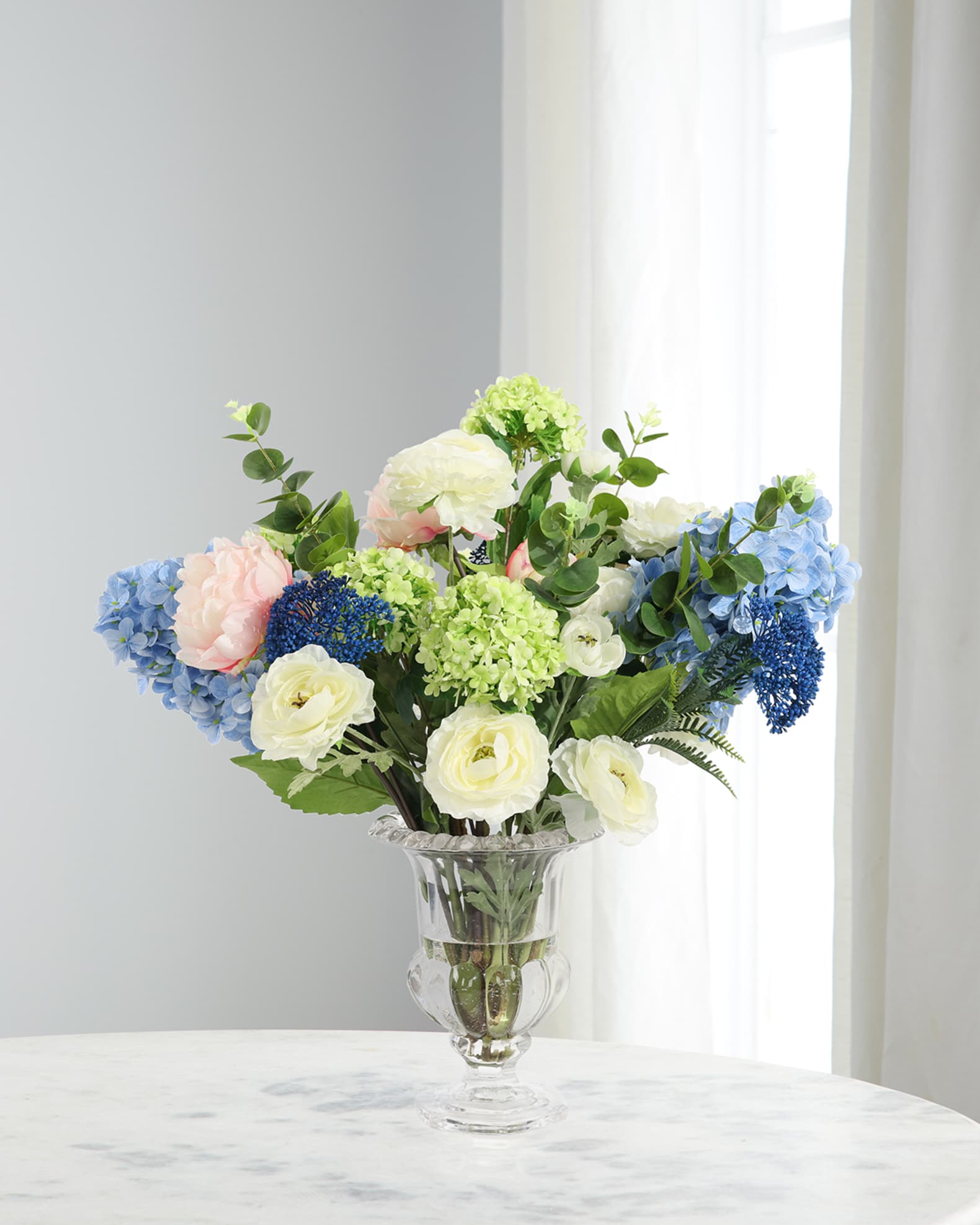 Whimsical Delight 22" Faux Floral Arrangement in Glass Vase 0