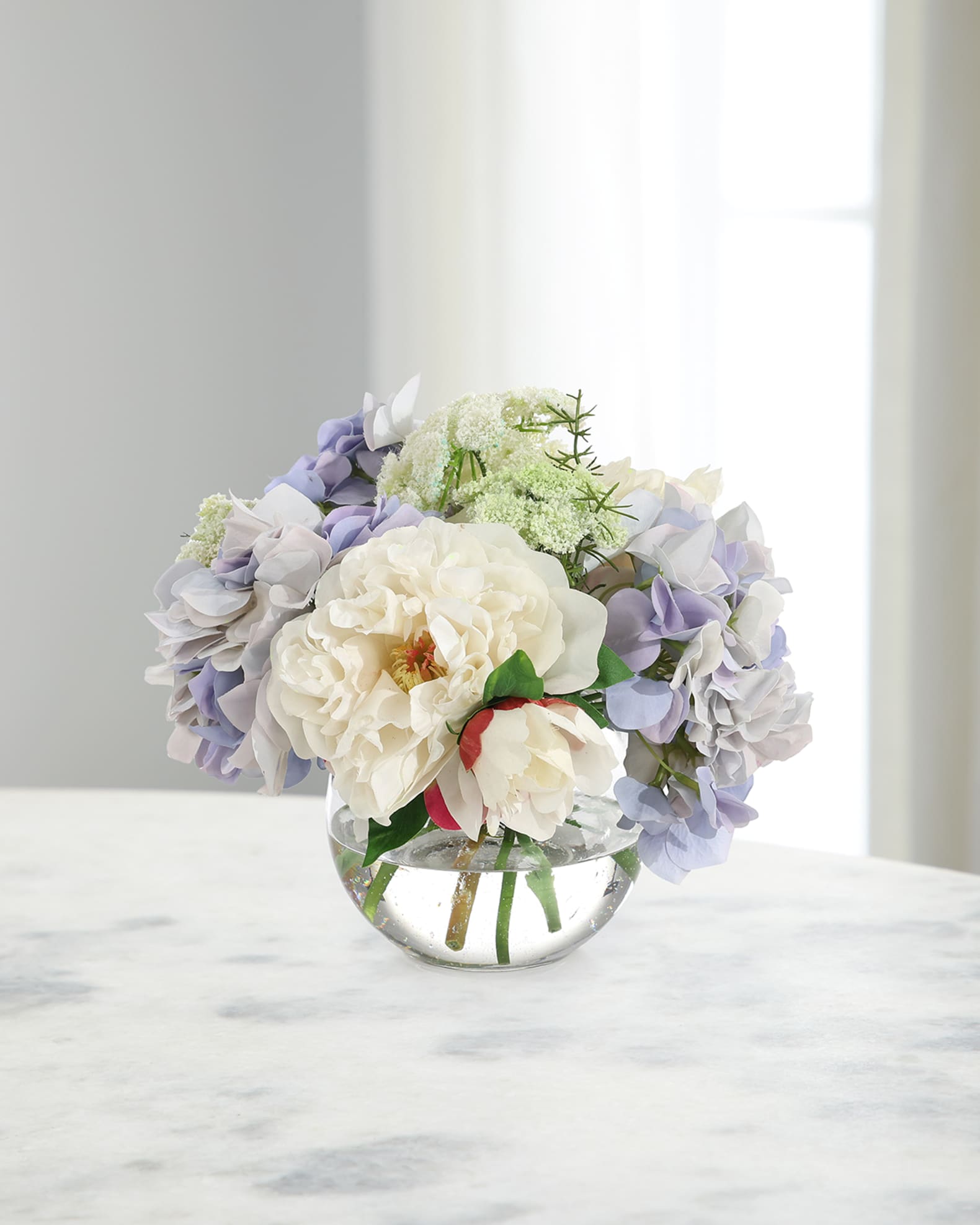 Valparaiso 11" Faux Floral Arrangement in Glass Bowl 0
