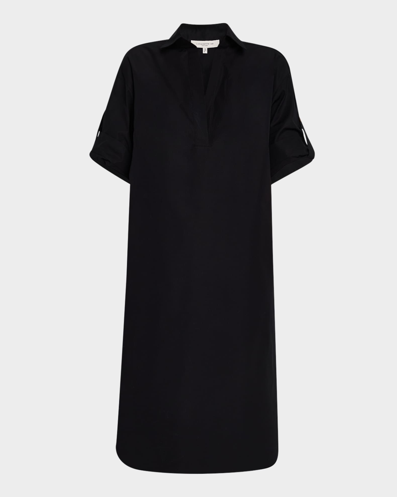 Tab-Sleeve Cotton Dress 0