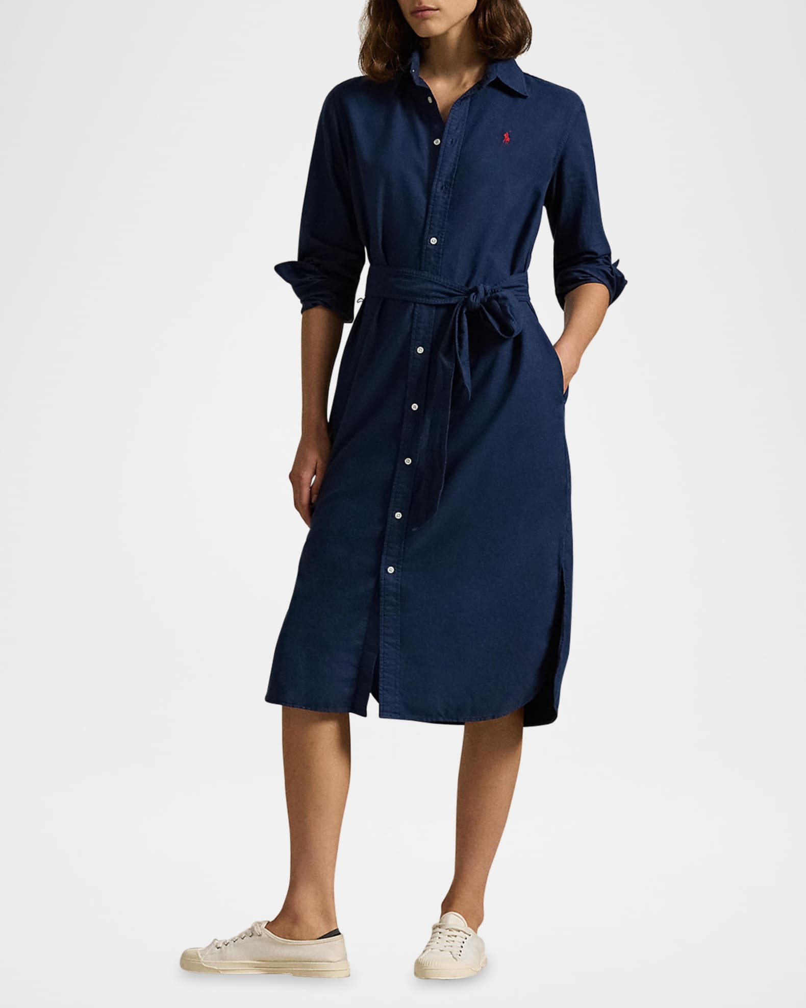 Cotton Oxford Belted Shirtdress 1