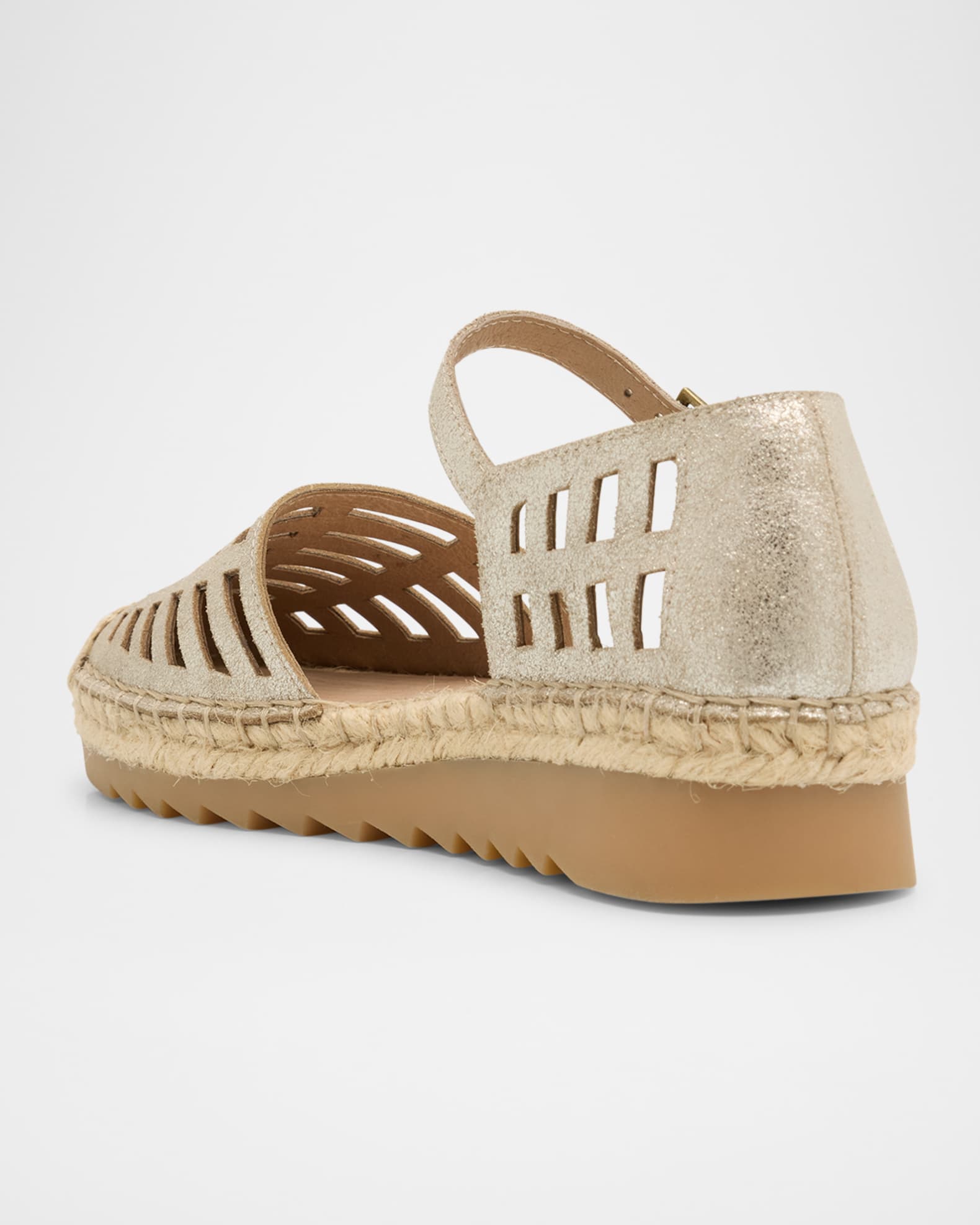 Bijou Metallic Cutout Mary Jane Espadrilles 1