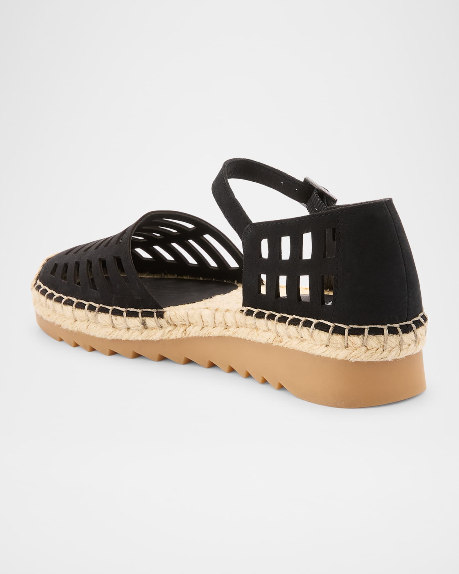 Bijou Leather Cutout Mary Jane Espadrilles 1