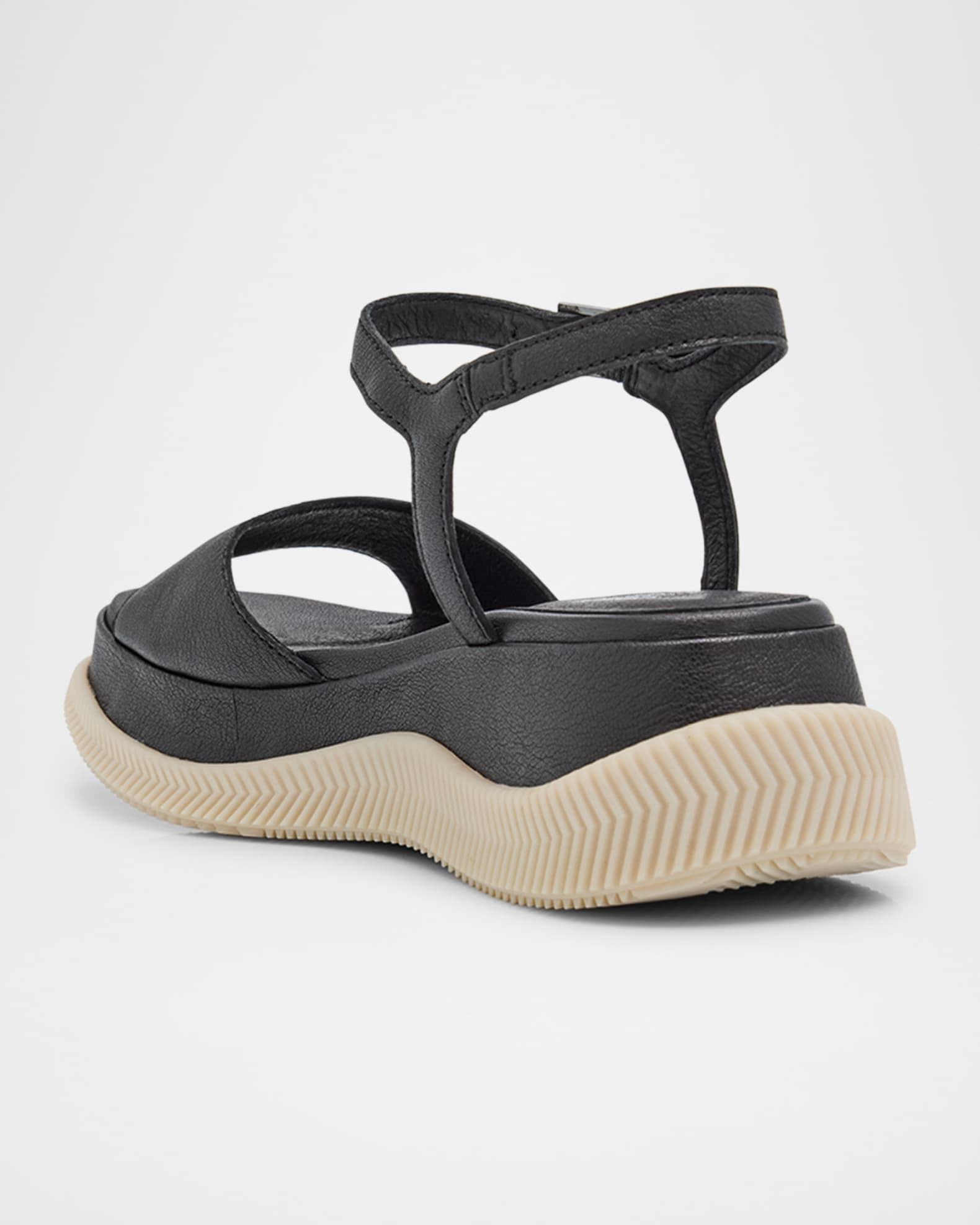 Ario Sporty Leather Wedge Sandals 1