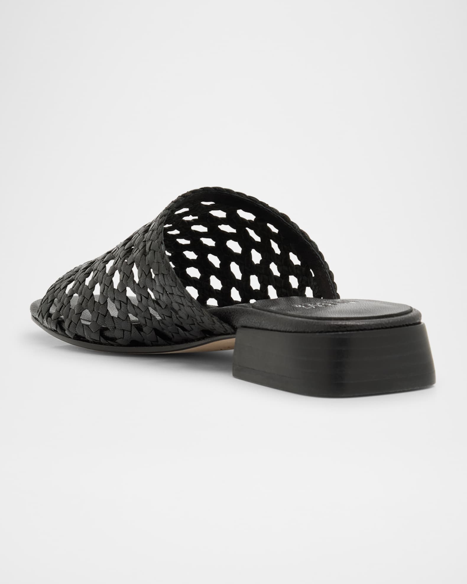 Folie Woven Leather Slide Sandals 1