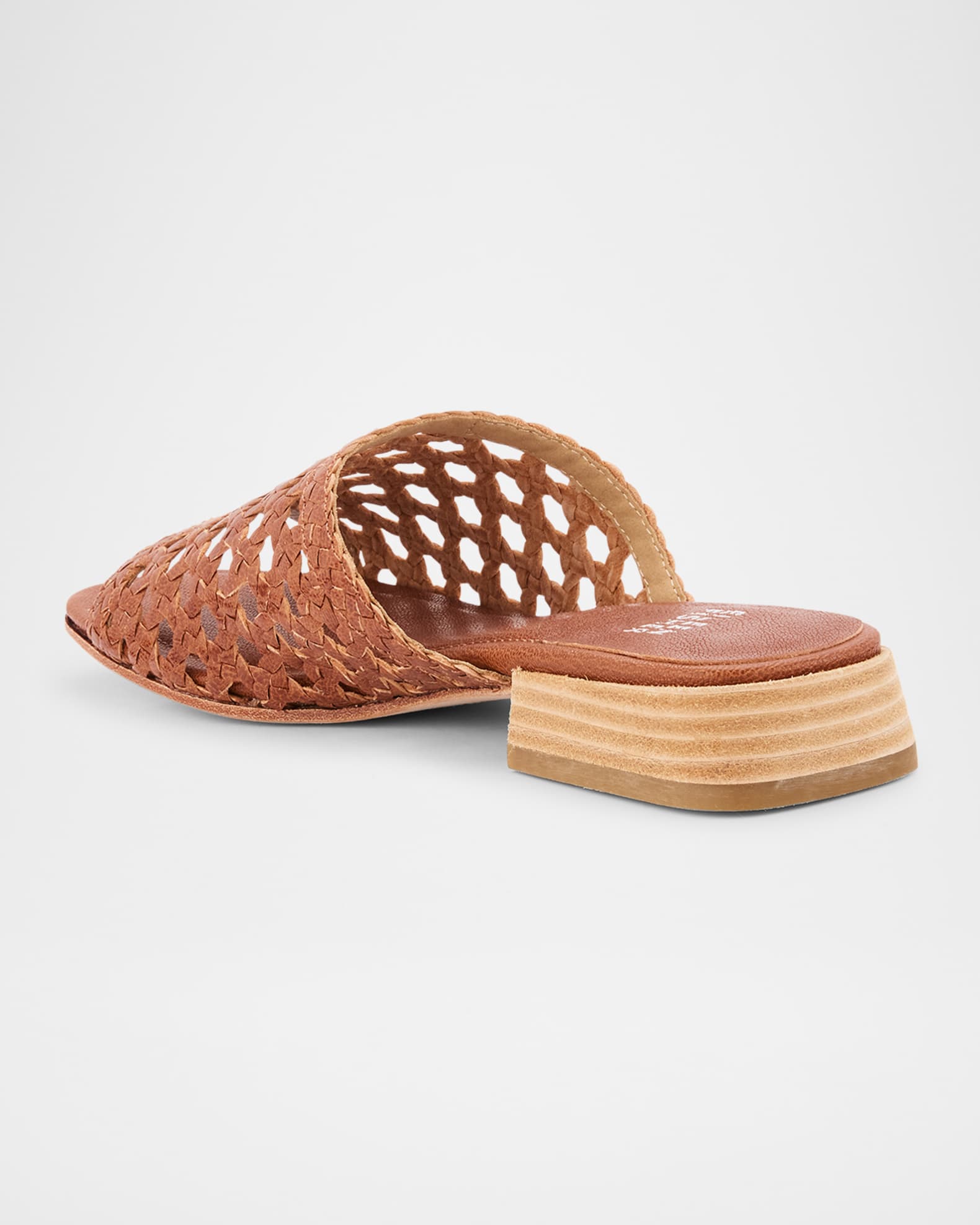 Folie Woven Leather Slide Sandals 1