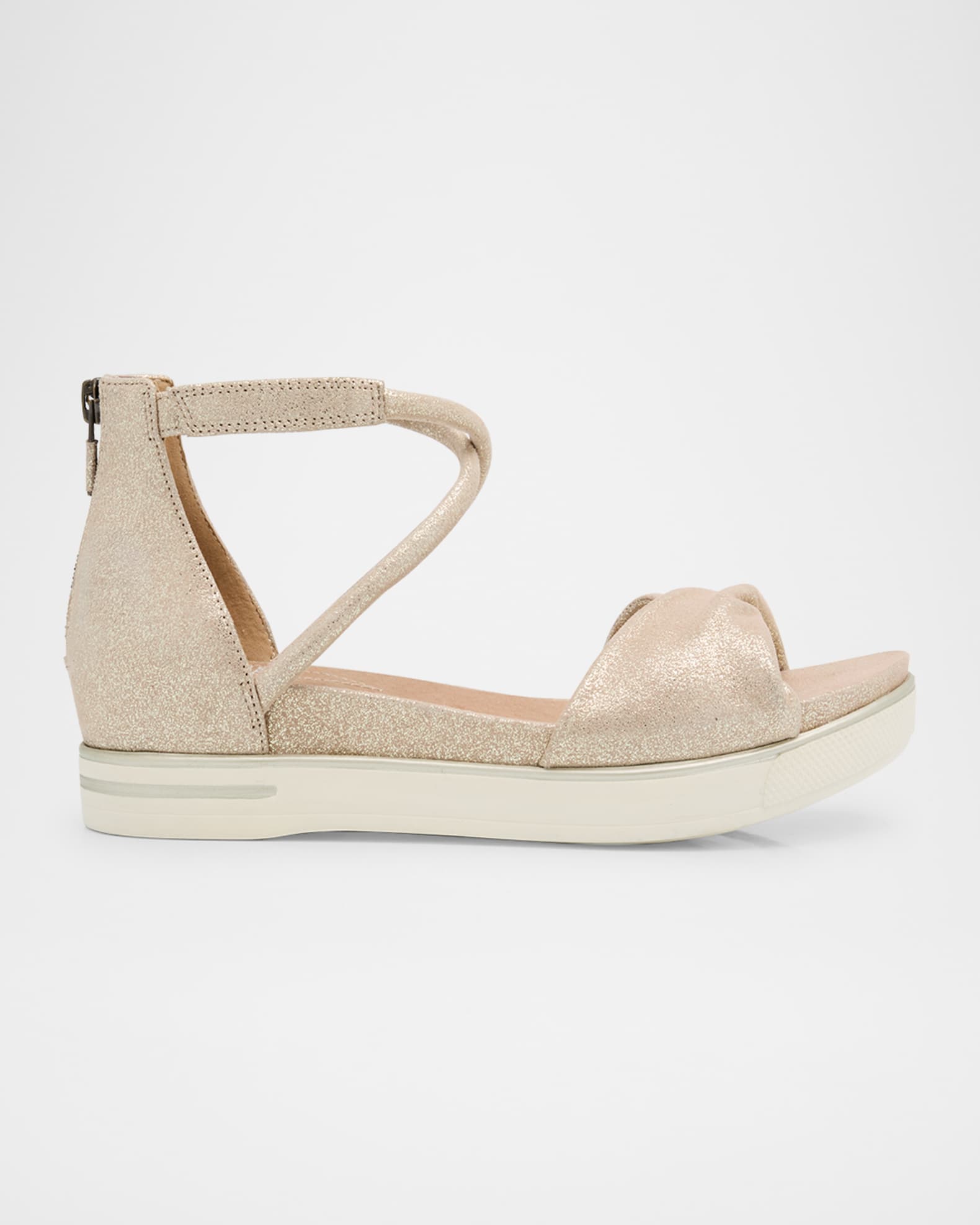 Suvi Metallic Crisscross Grip Wedge Sandals 0