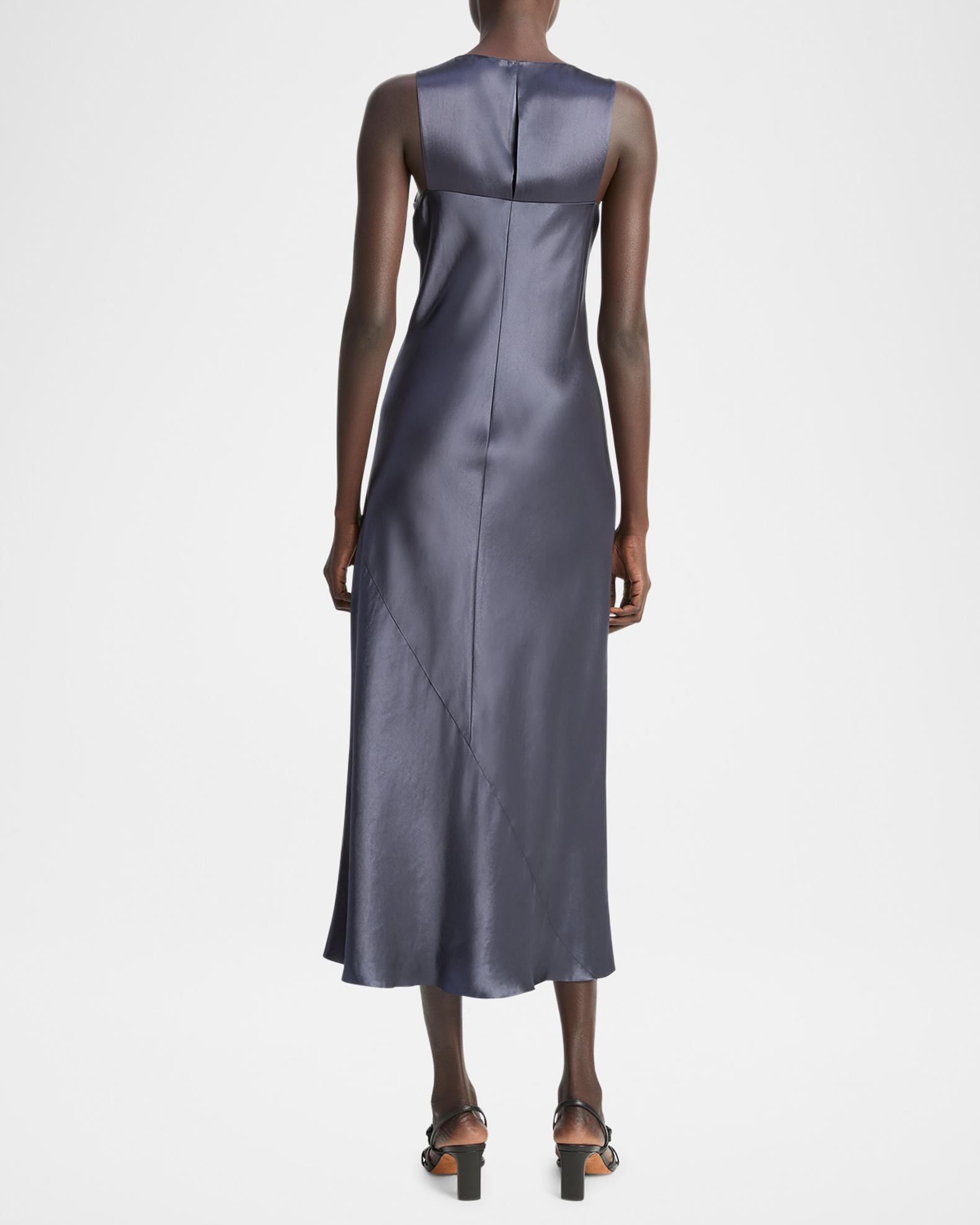 vince metallic tank dress Vince Metallic Satin Tank Dress