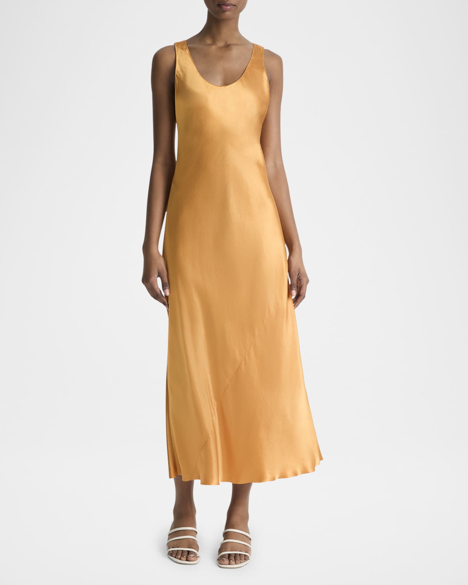 Satin Bias Tank Dress 1
