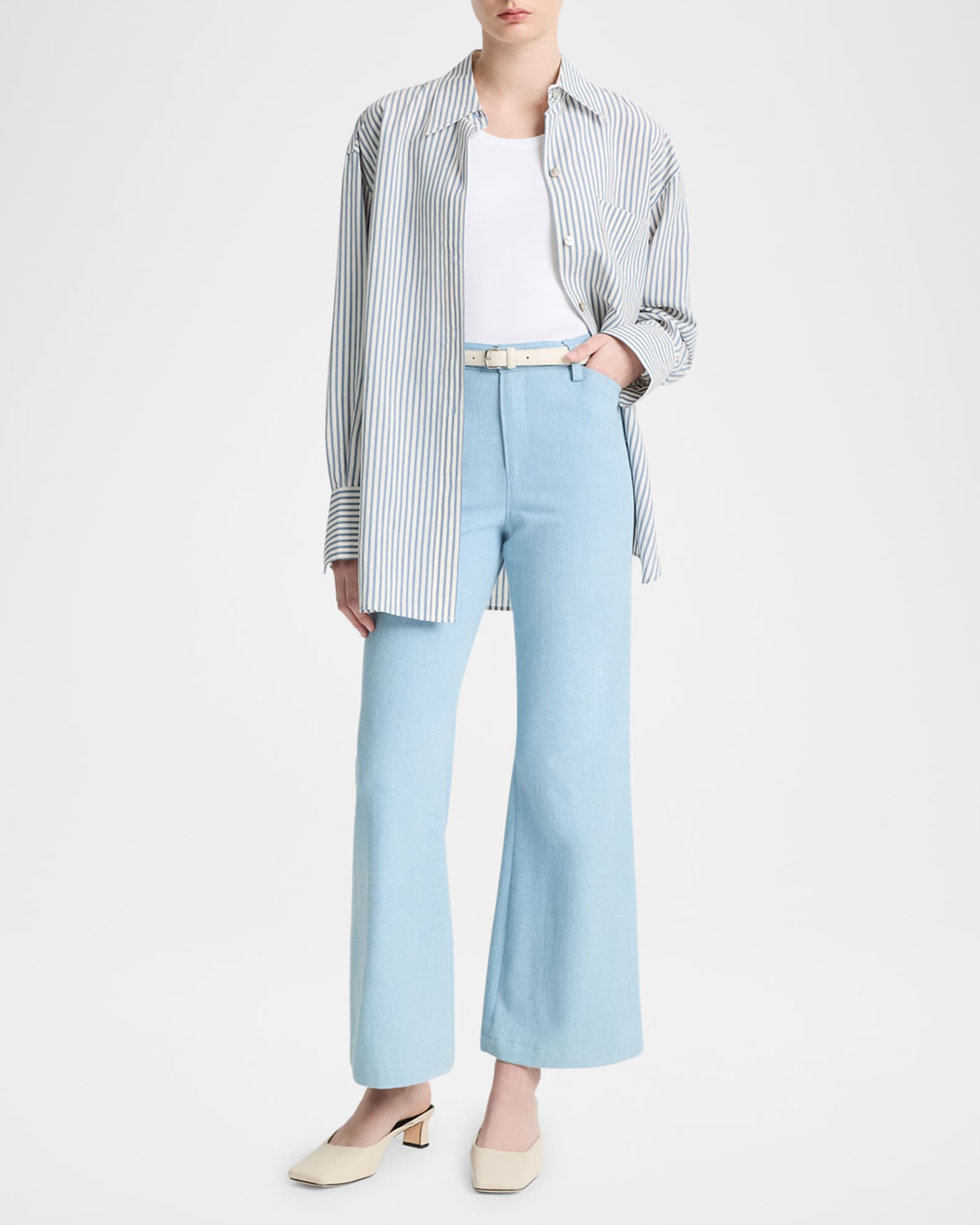 Mid-Rise Crop Flare Pants 1