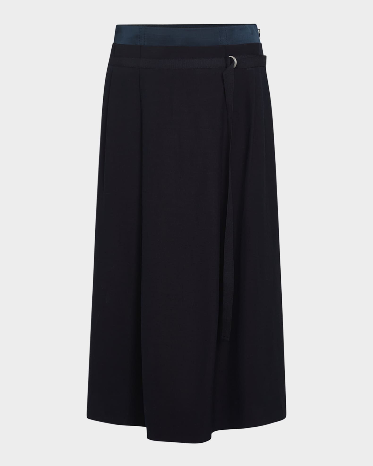 Double-Waist D-Ring Midi Skirt 0