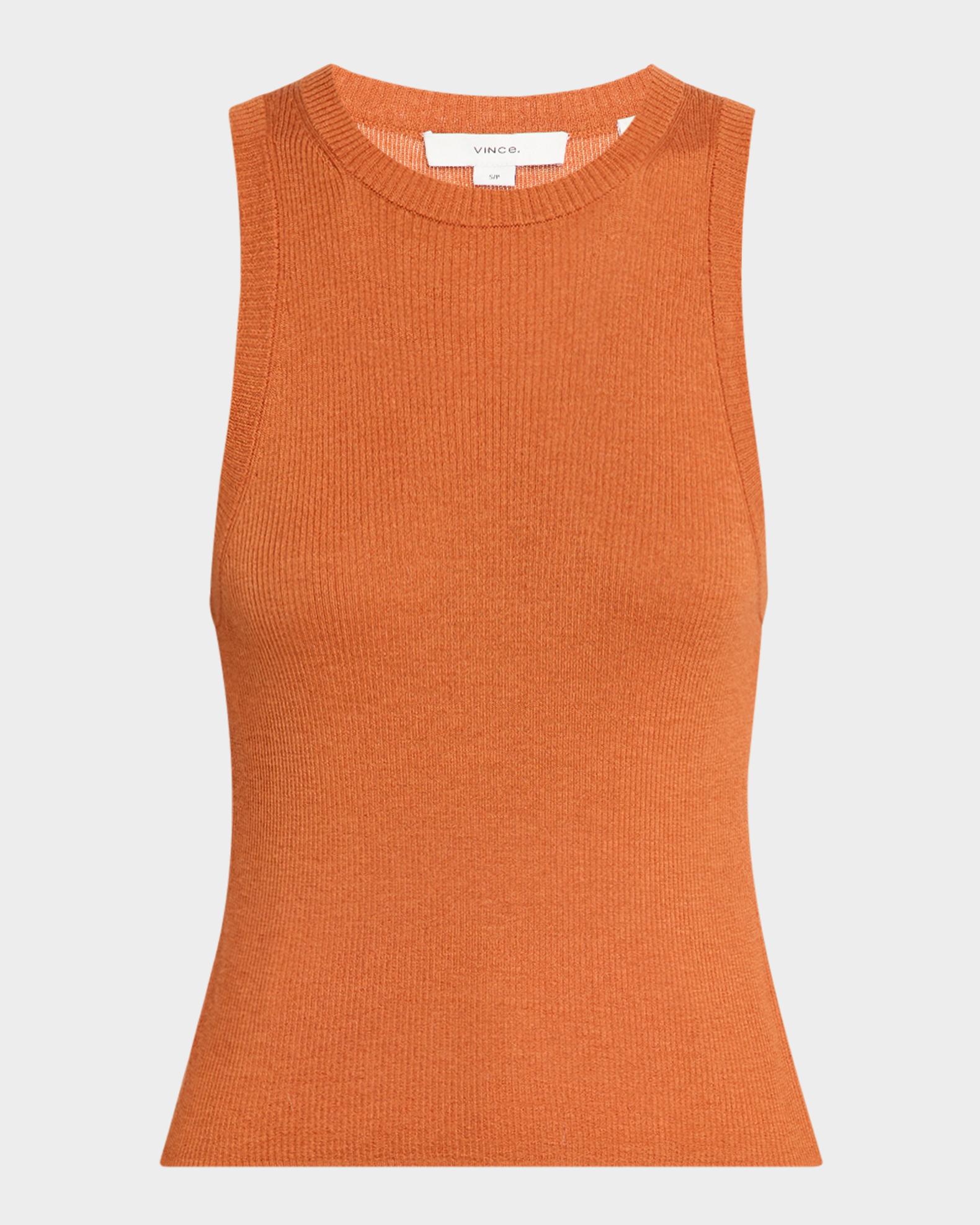 Vince High-Neck Cashmere-Silk Tank Top | Neiman Marcus
