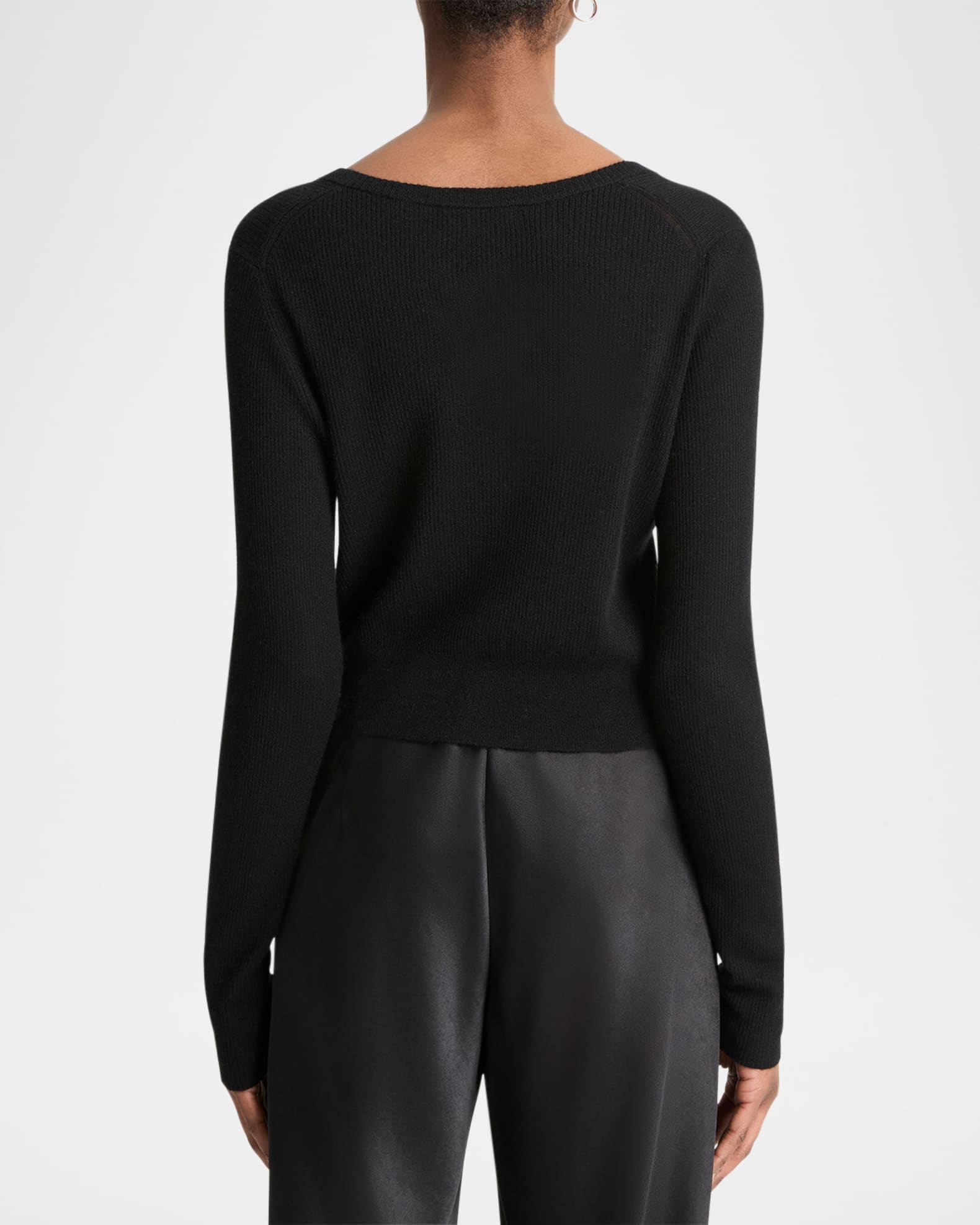 Slim Ribbed Silk-Cashmere Cardigan 1