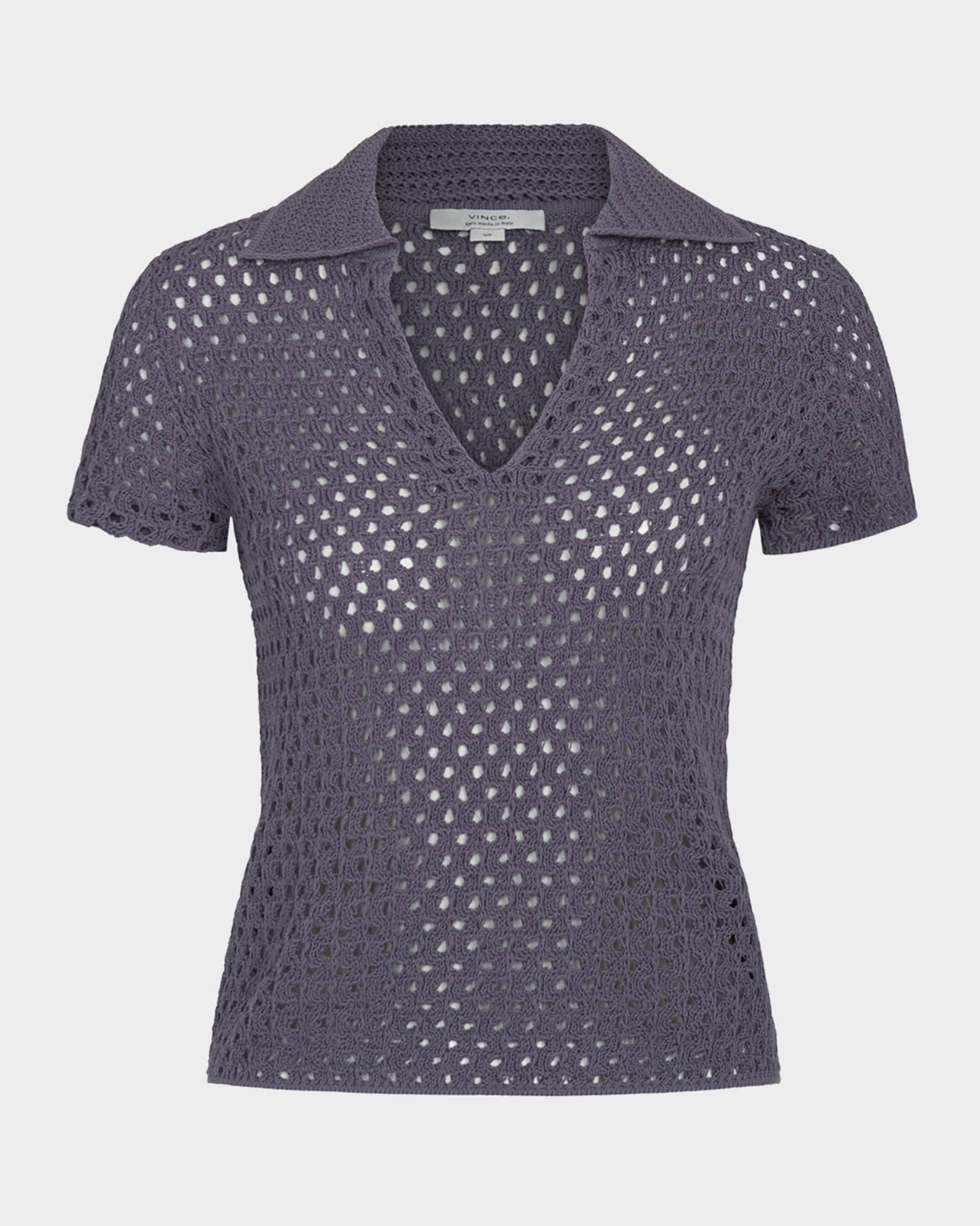 Short-Sleeve Macrame Top  0