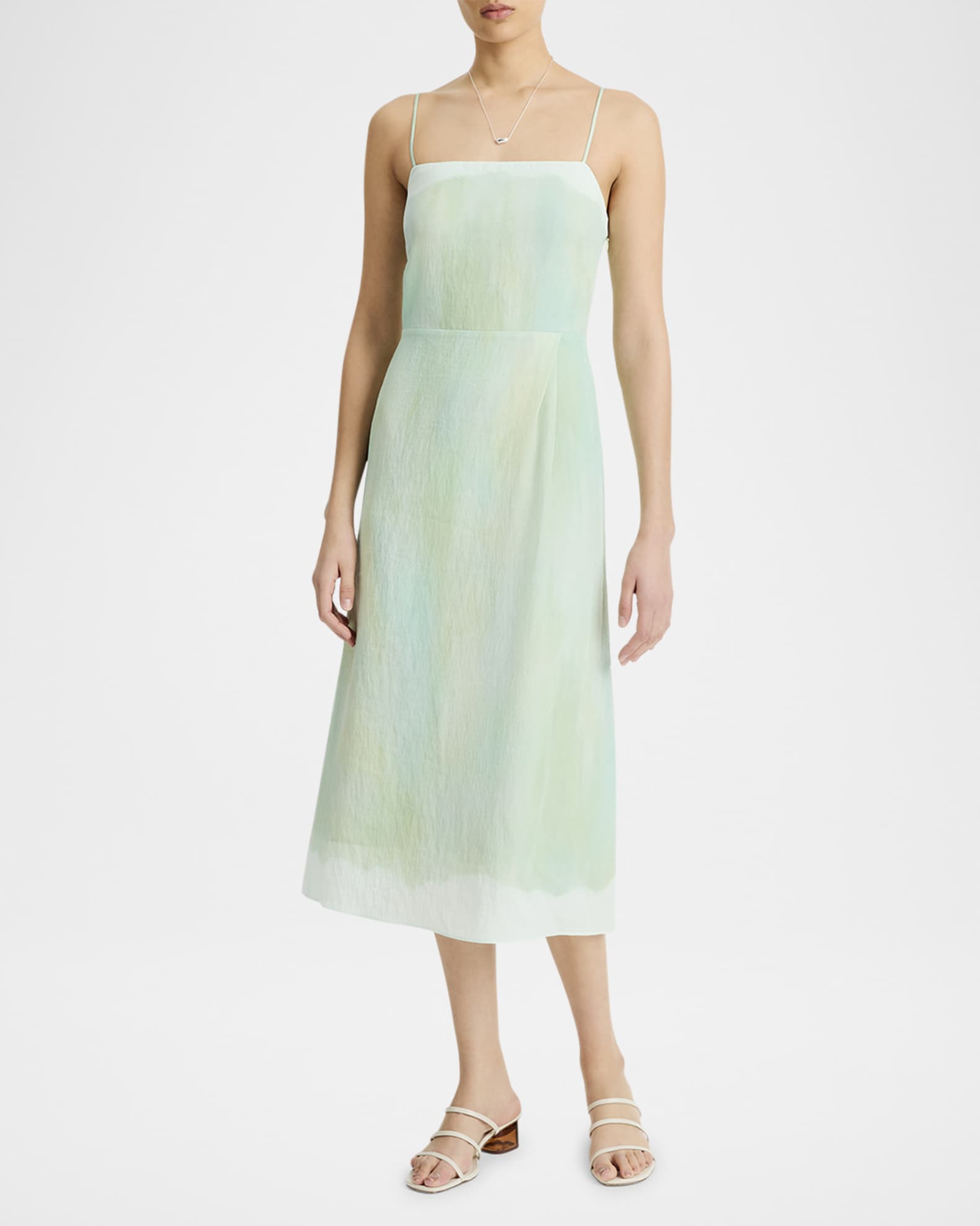 Sleeveless Painted Boarder Midi Dress 1