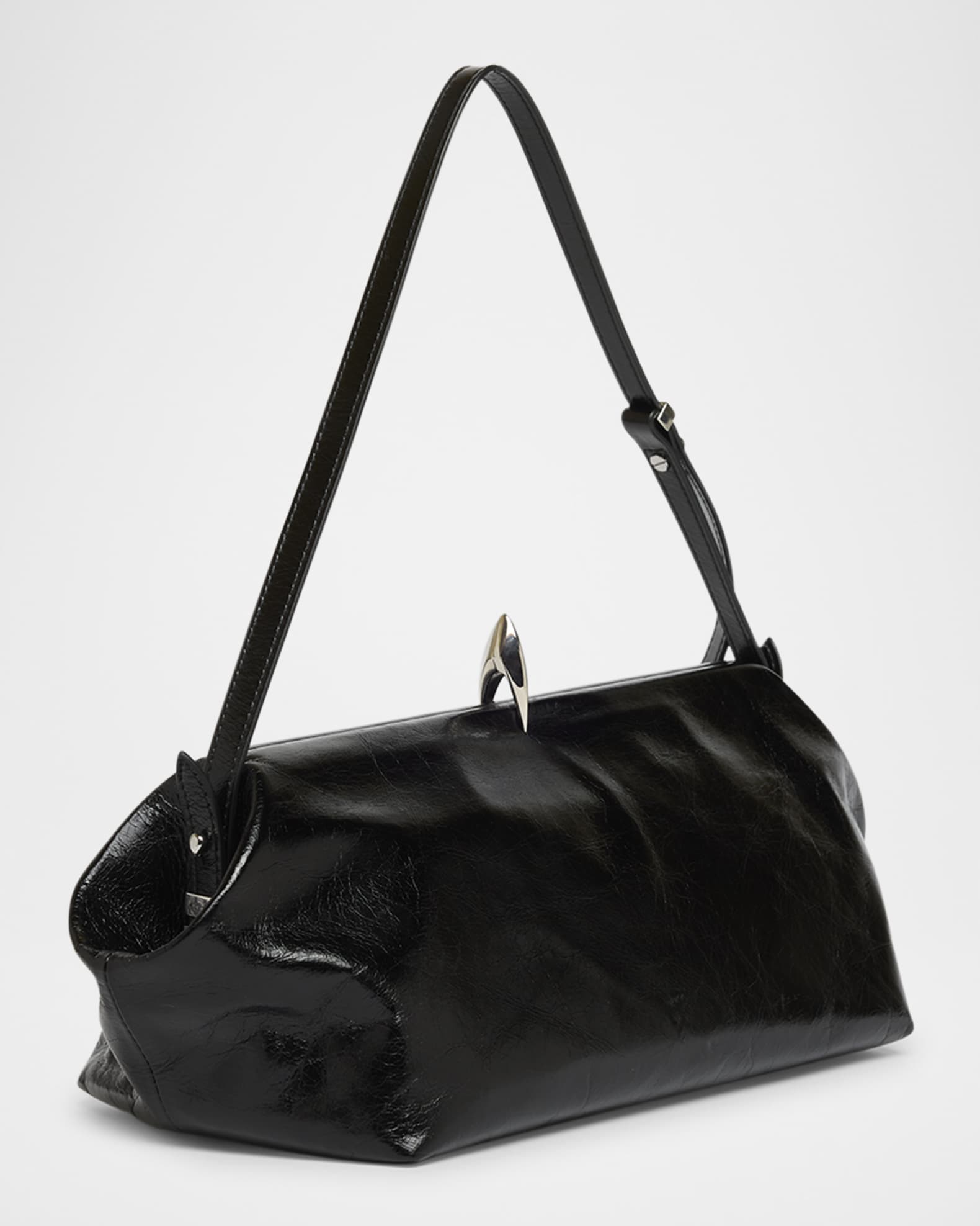 Sophia Crinkled Leather Shoulder Bag 1