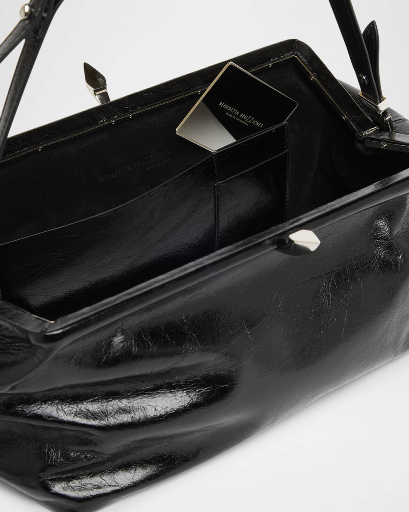 Benedetta Bruzziches Sophia Crinkled Leather Shoulder Bag