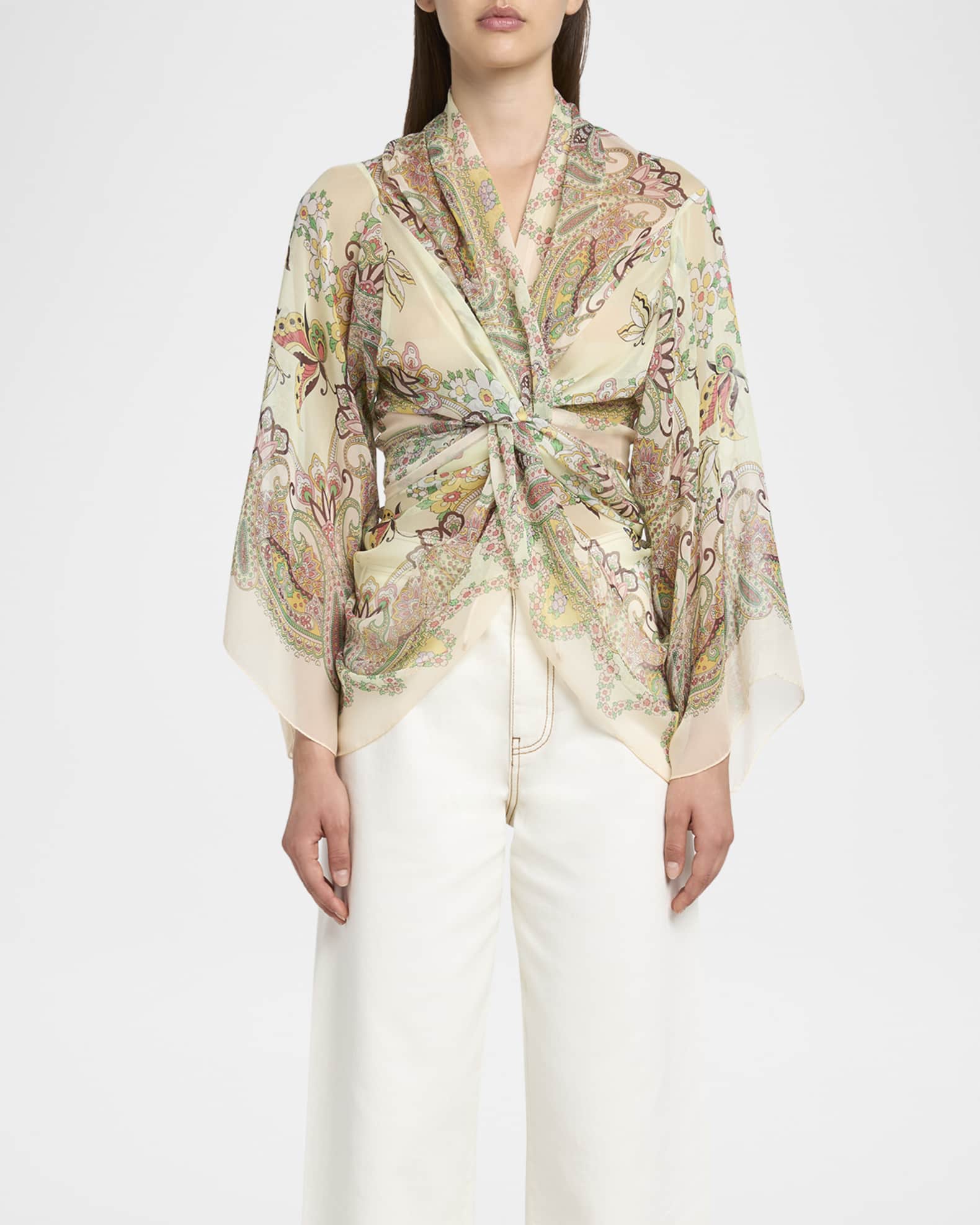 Abstract-Print Silk Wrap 1