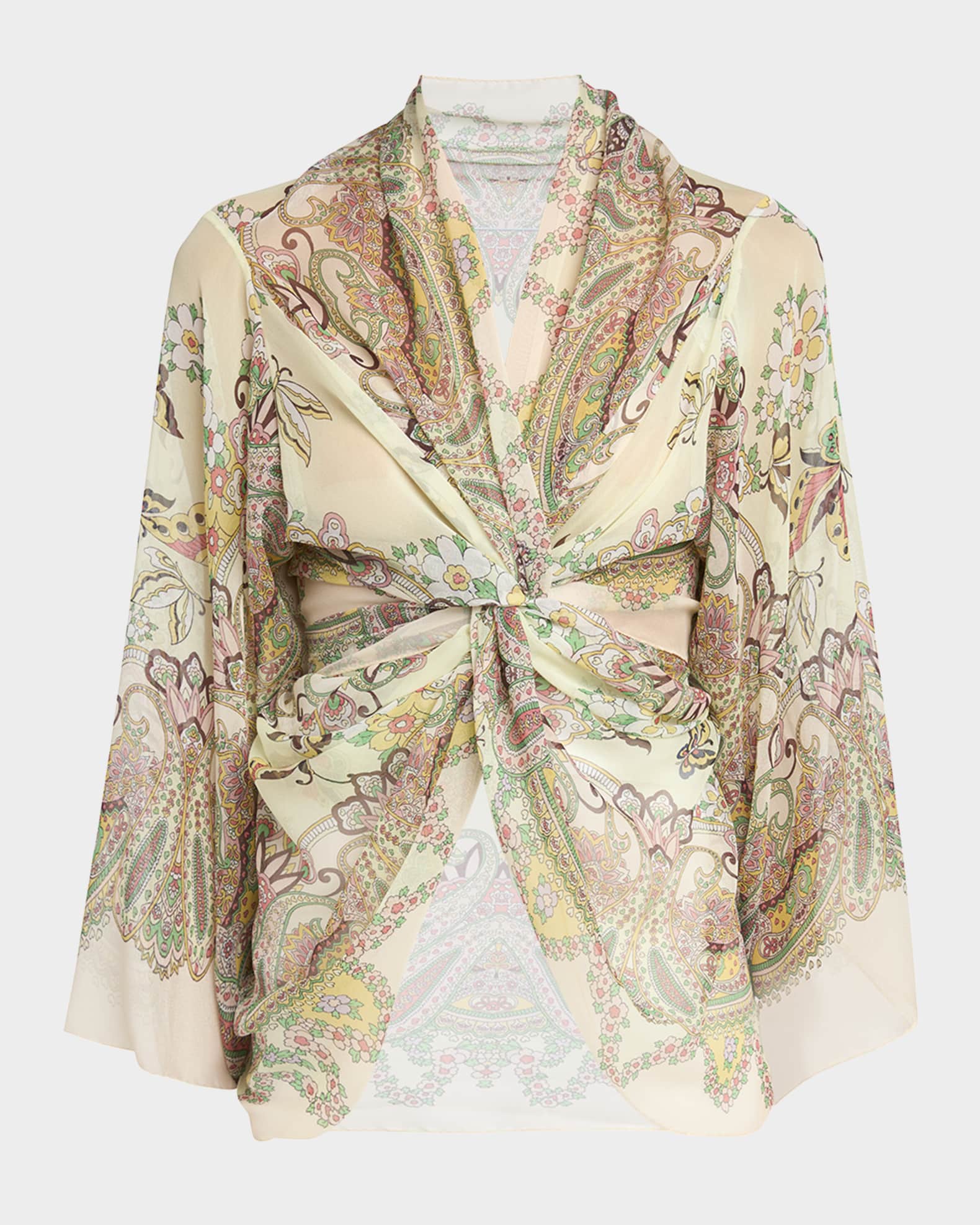 Abstract-Print Silk Wrap 0