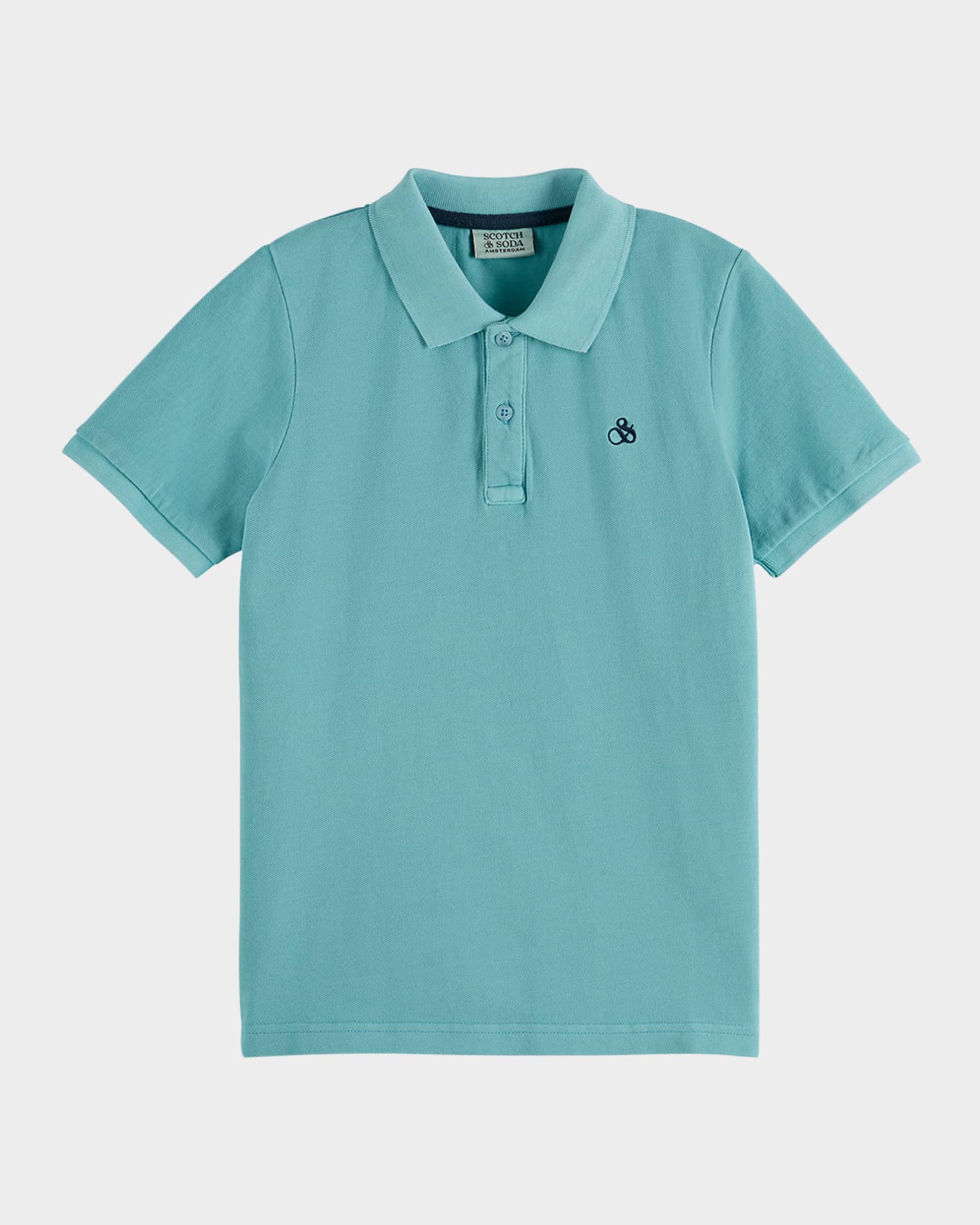 Boy's Garment-Dyed Pique Polo Shirt, Size 4-12 0