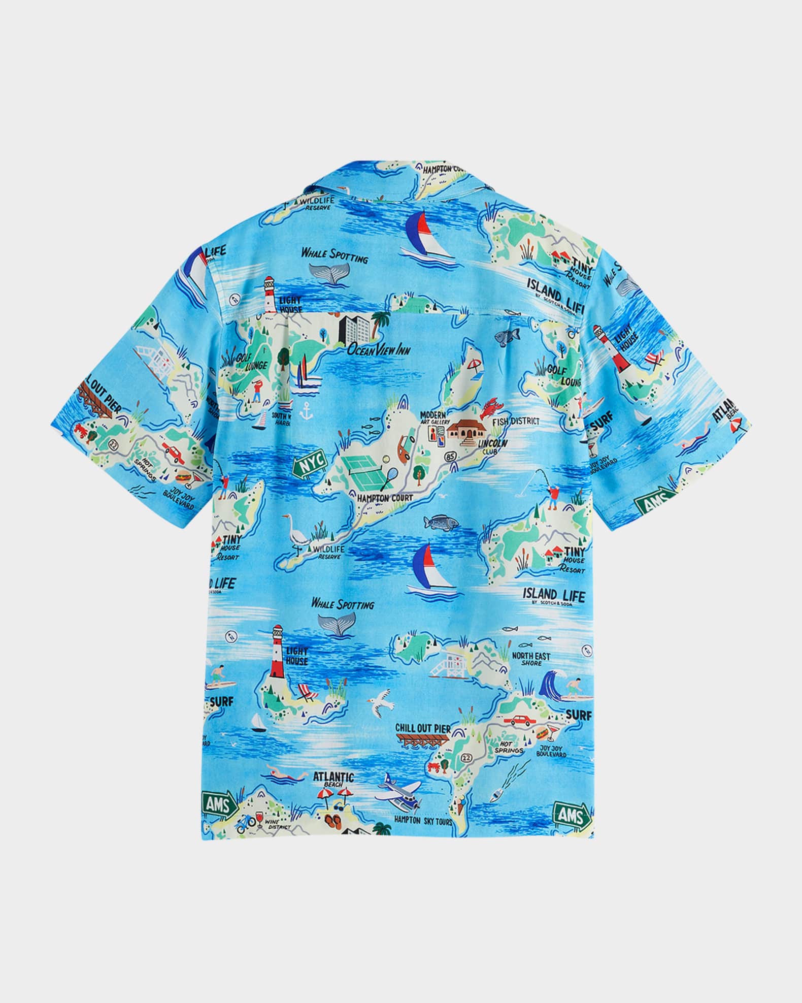 Boy's Map-Print Button-Front Shirt, Size 4-12 1