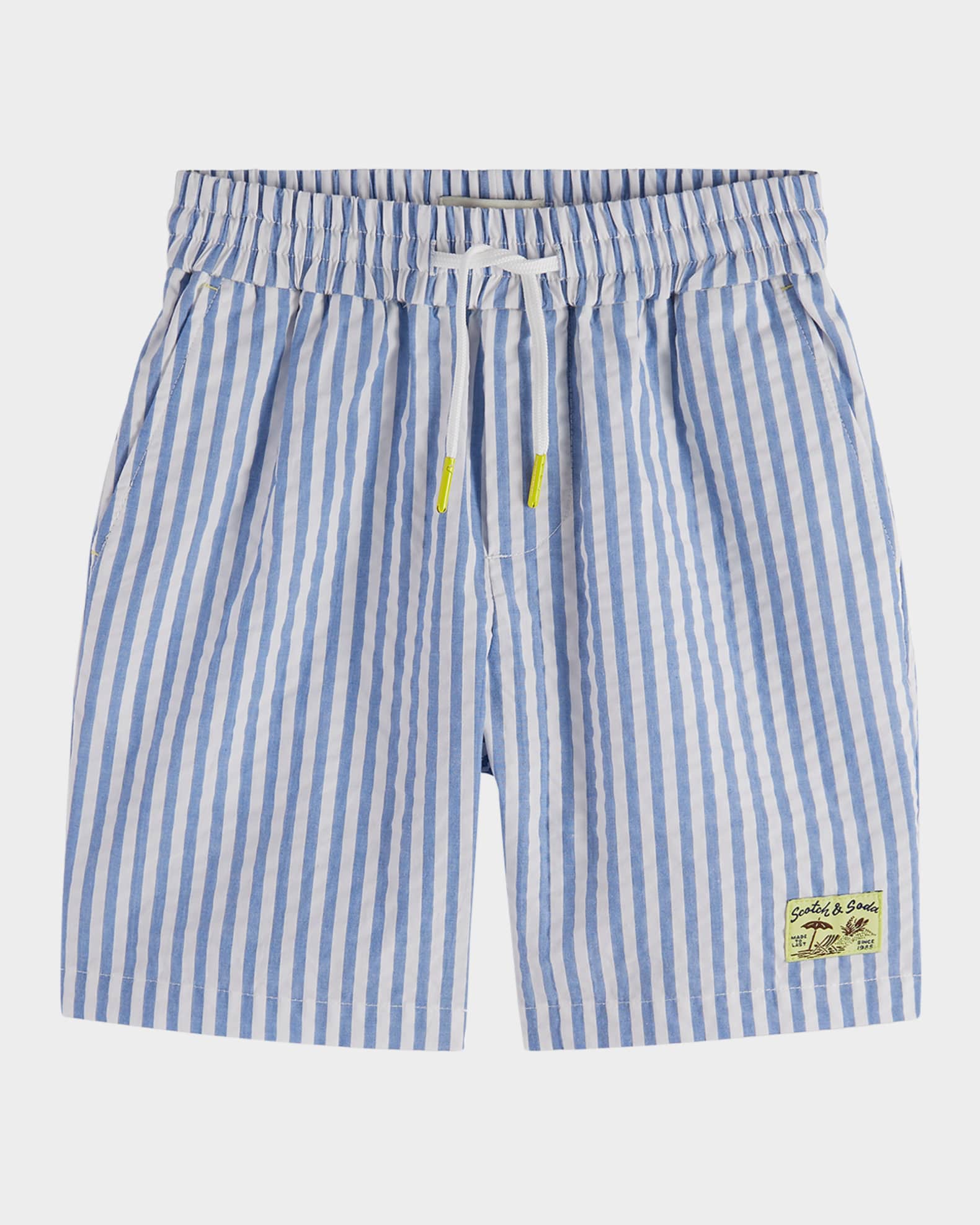 Boy's Striped Seersucker Textured Shorts, Size 4-12 0