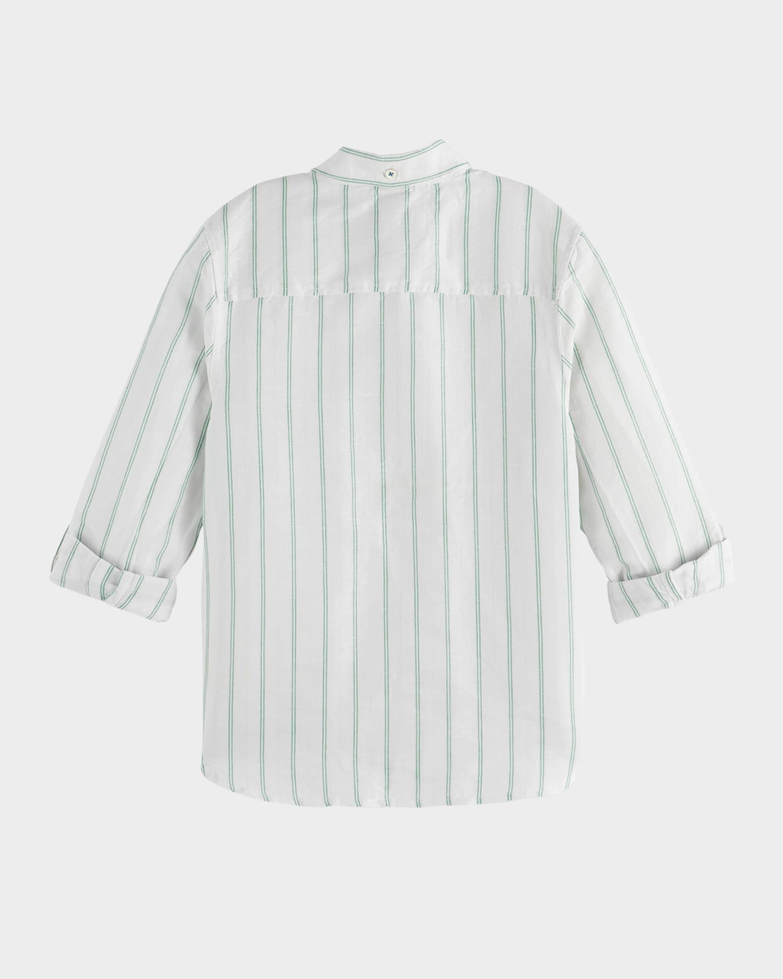 Boy's Yarn-Dyed Cotton Linen Button-Front Shirt, Size 4-12 1