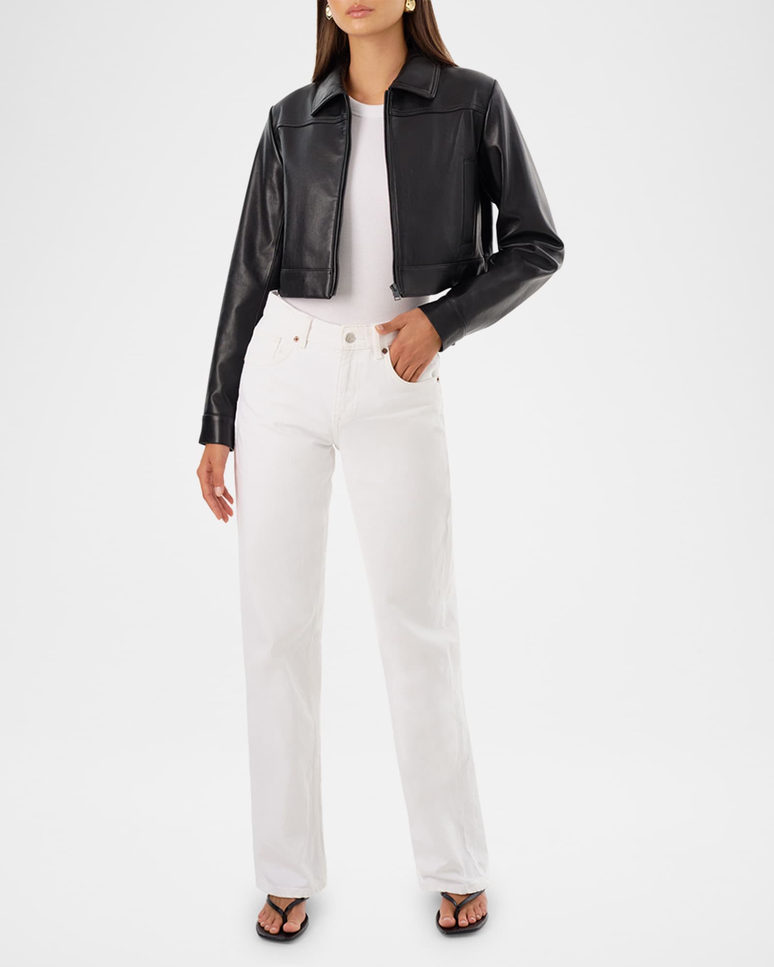 Damiana Relaxed Leather Shirt Jacket 1