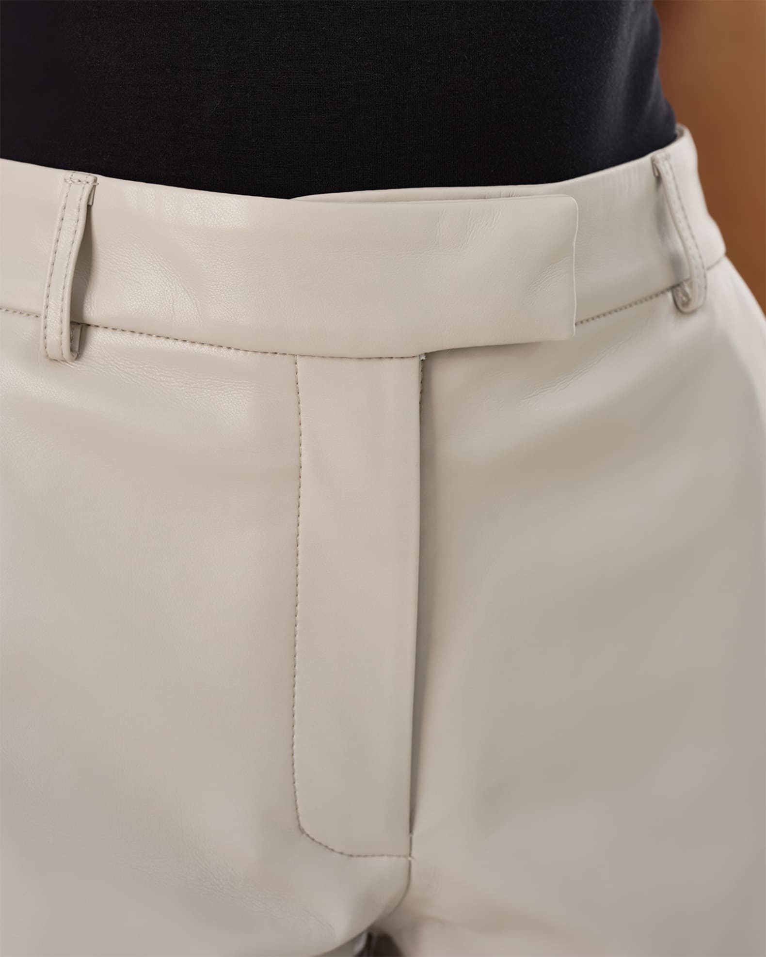 Kaldie Recycled Leather Fitted Shorts