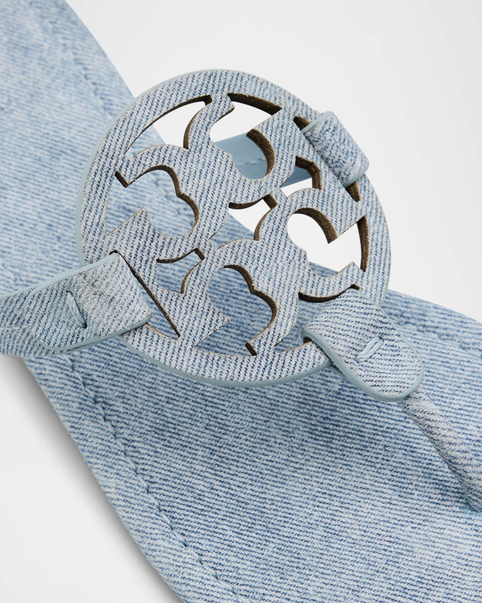 ✴︎TORY BURCH✴︎デニムサンダル Tory Burch Miller Denim Logo Thong Sandals | Neiman Marcus